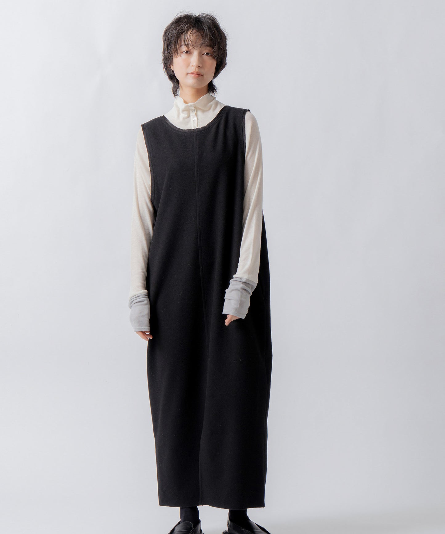 u neck cocoon dress / WHT26FOP4080