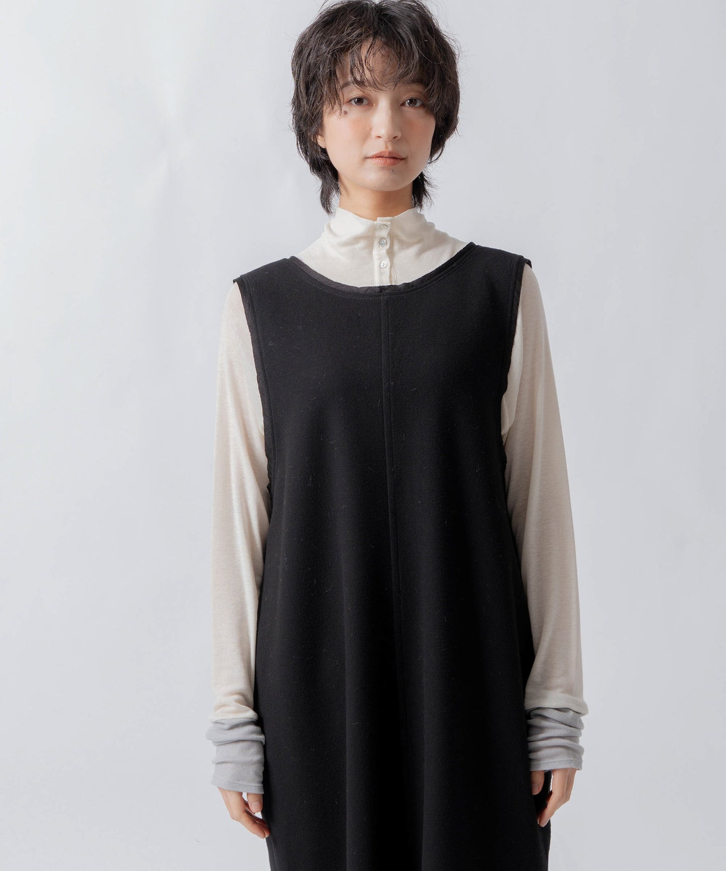 u neck cocoon dress / WHT26FOP4080