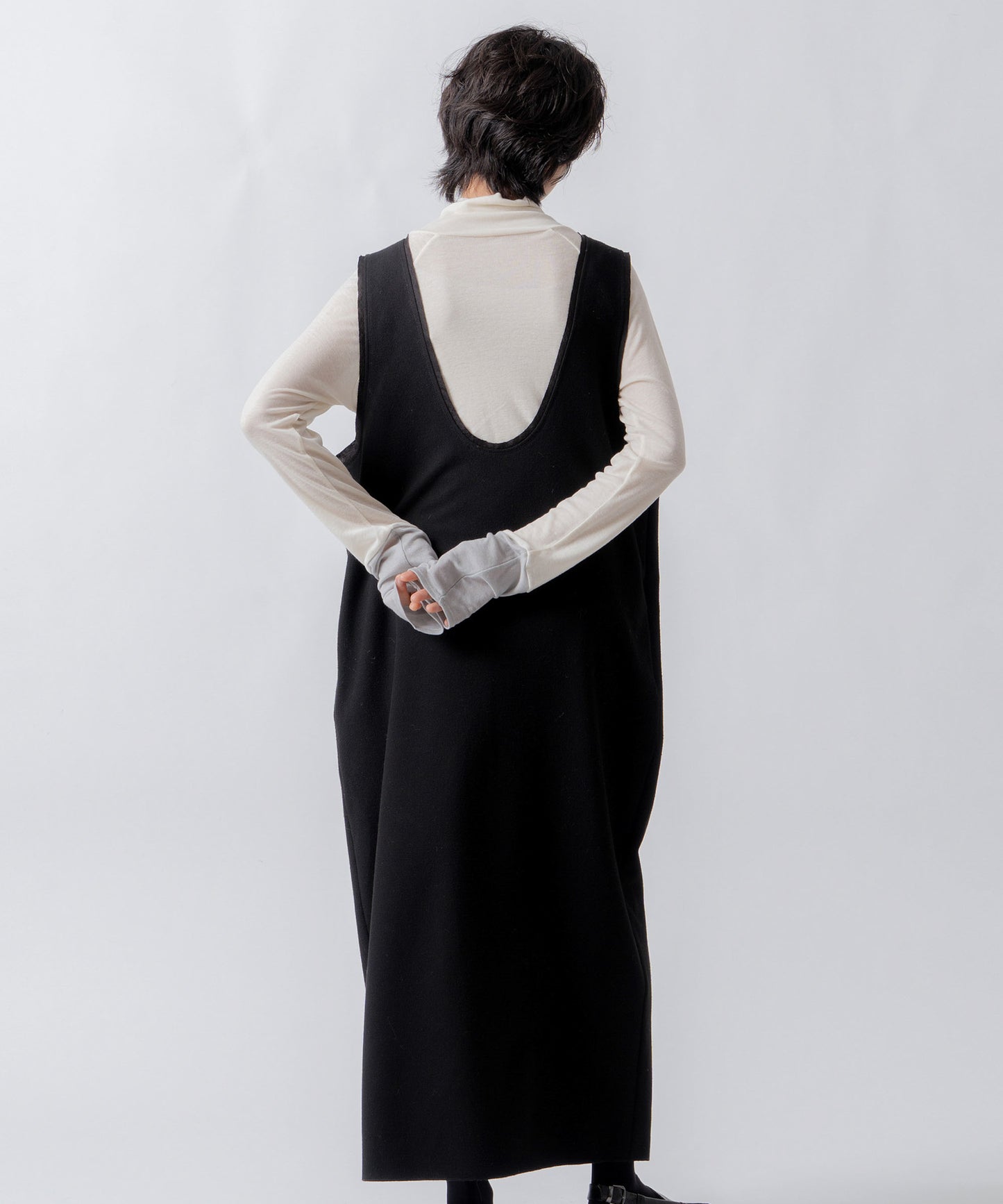 u neck cocoon dress / WHT26FOP4080