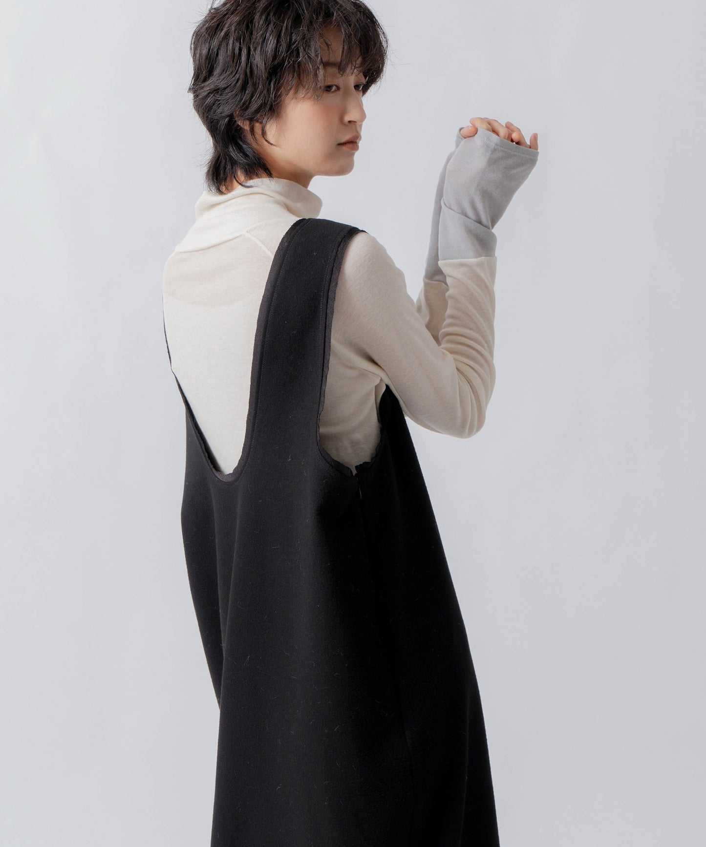 u neck cocoon dress / WHT26FOP4080