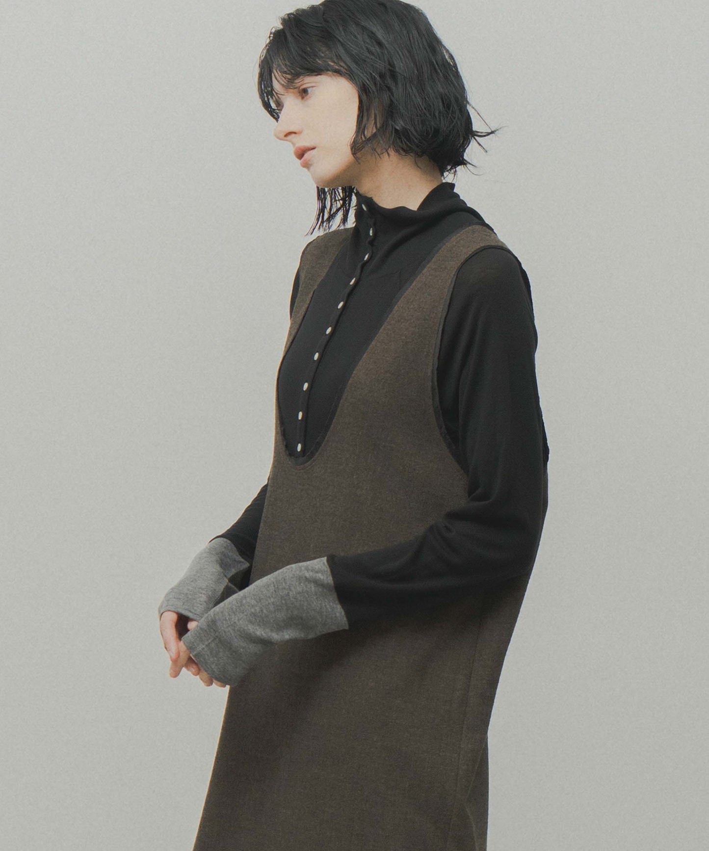 u neck cocoon dress / WHT26FOP4080