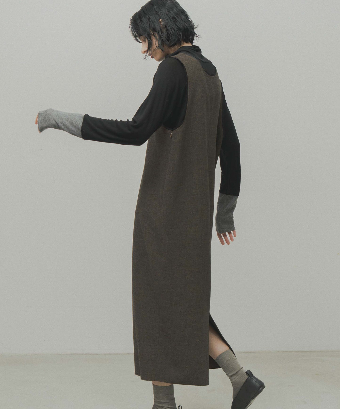 u neck cocoon dress / WHT26FOP4080