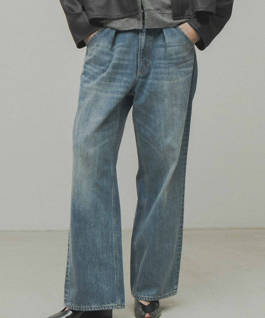 tuck design denim / WHT26FPT4075