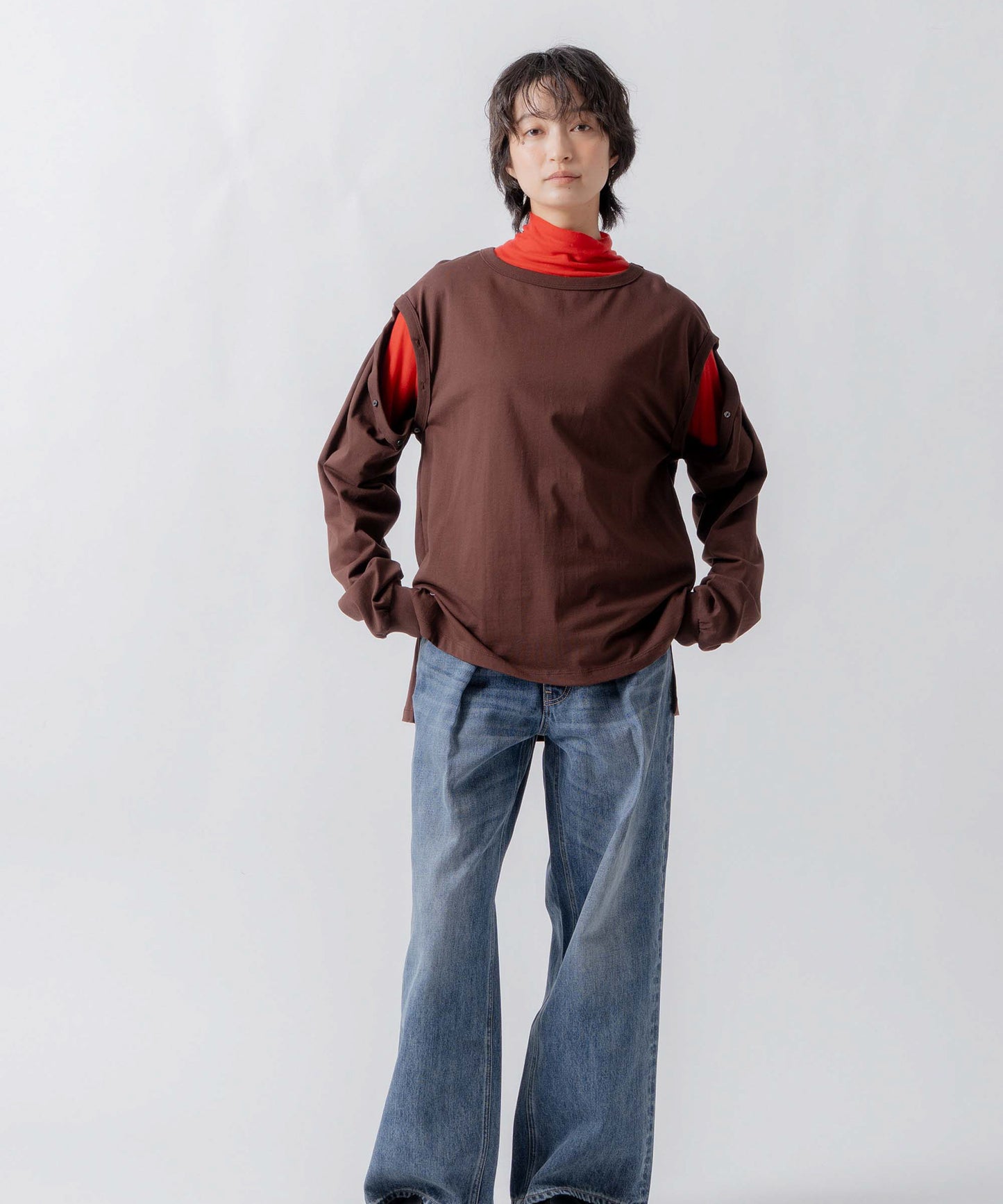 tuck design denim / WHT26FPT4075