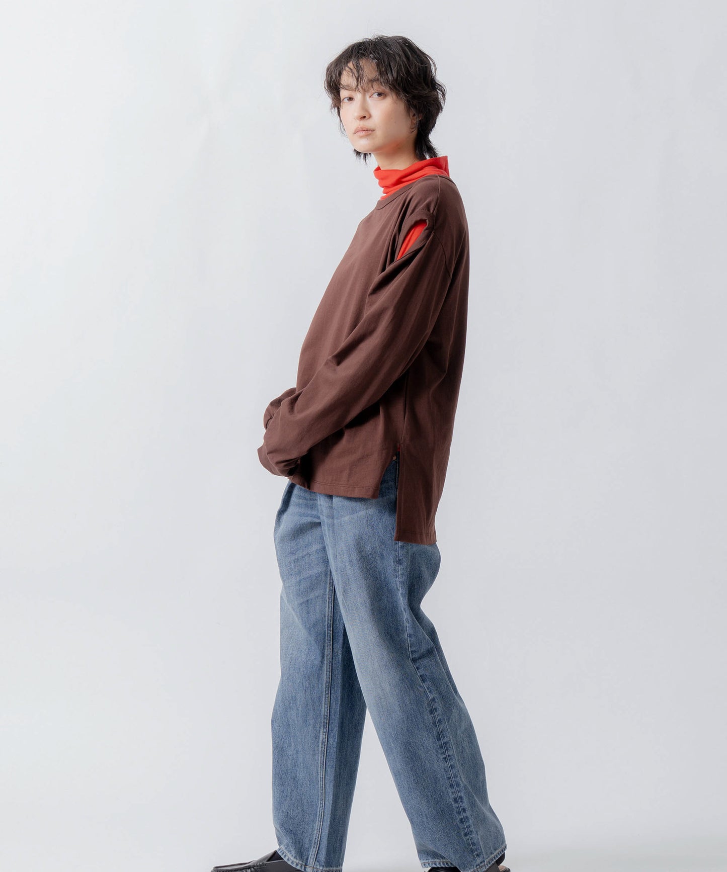 tuck design denim / WHT26FPT4075