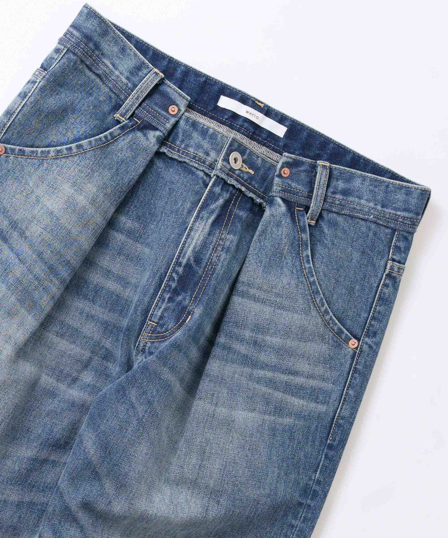 tuck design denim / WHT26FPT4075