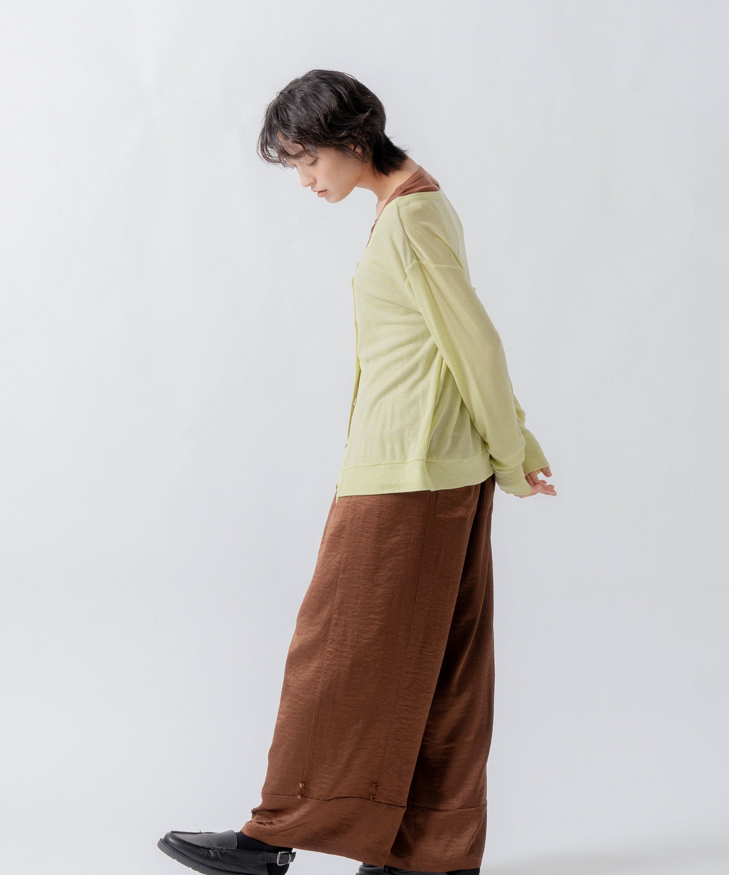 satin wide pants / WHT26FPT4077