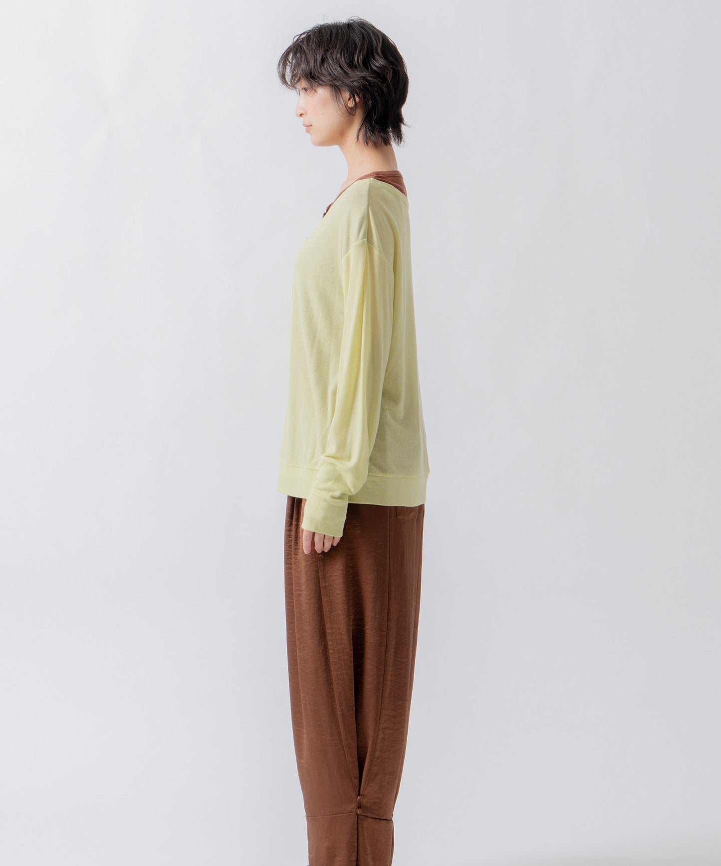 satin wide pants / WHT26FPT4077