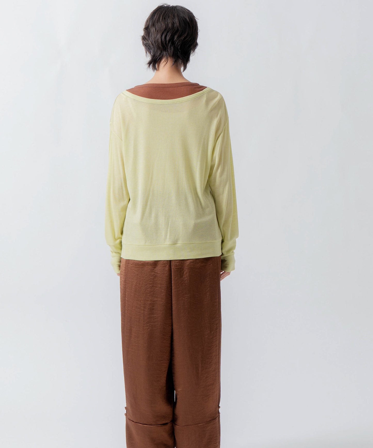 satin wide pants / WHT26FPT4077