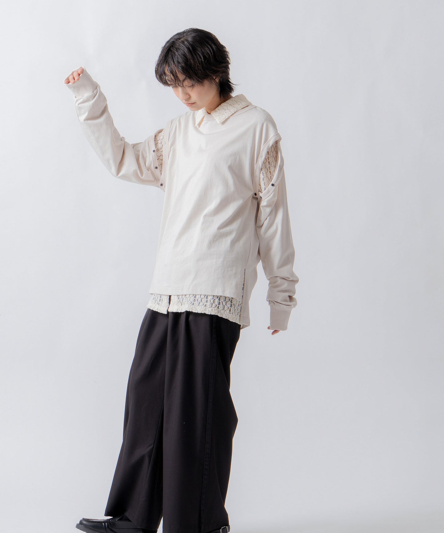 side velour line pants / WHT26FPT4079