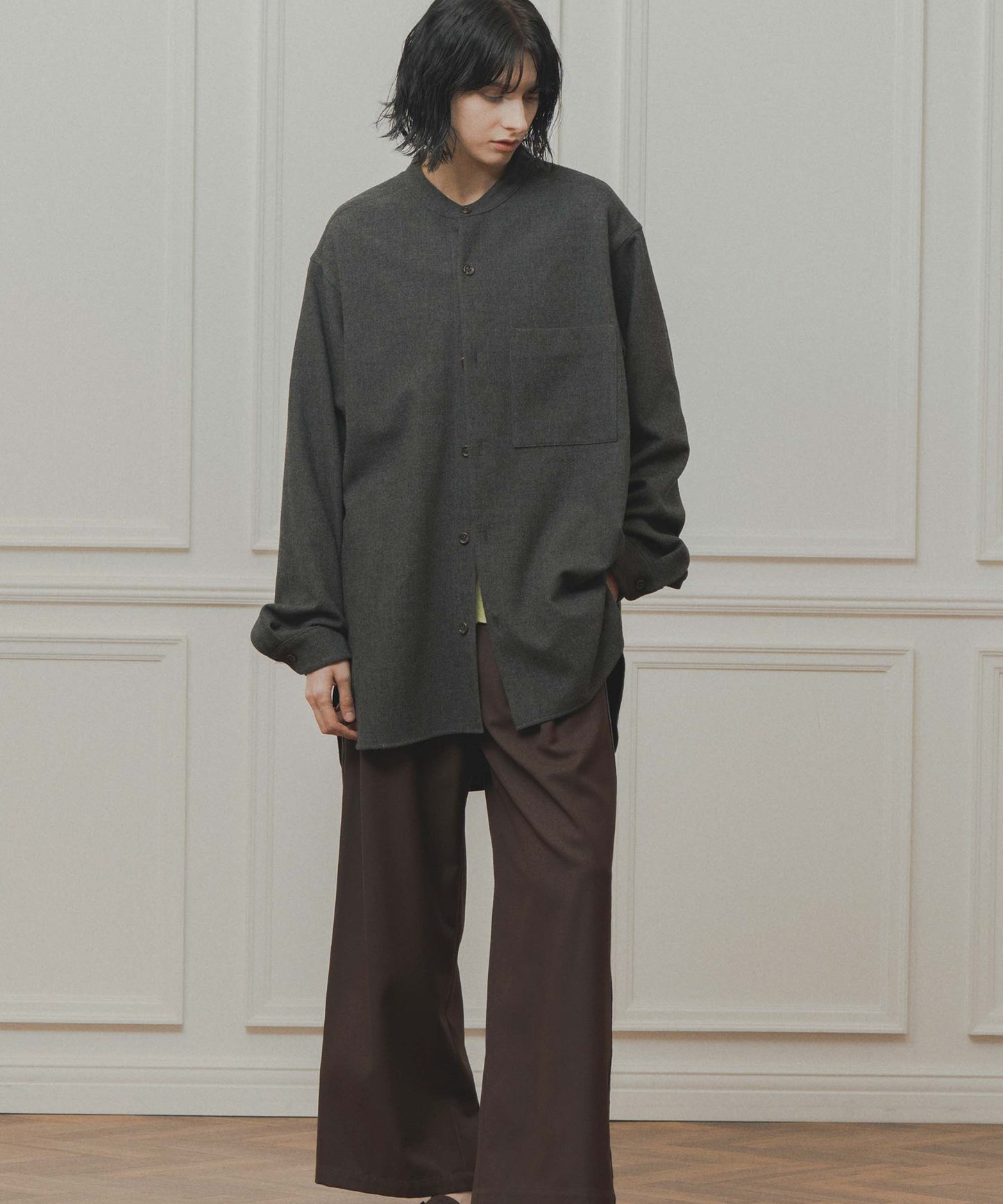 side velour line pants / WHT26FPT4079