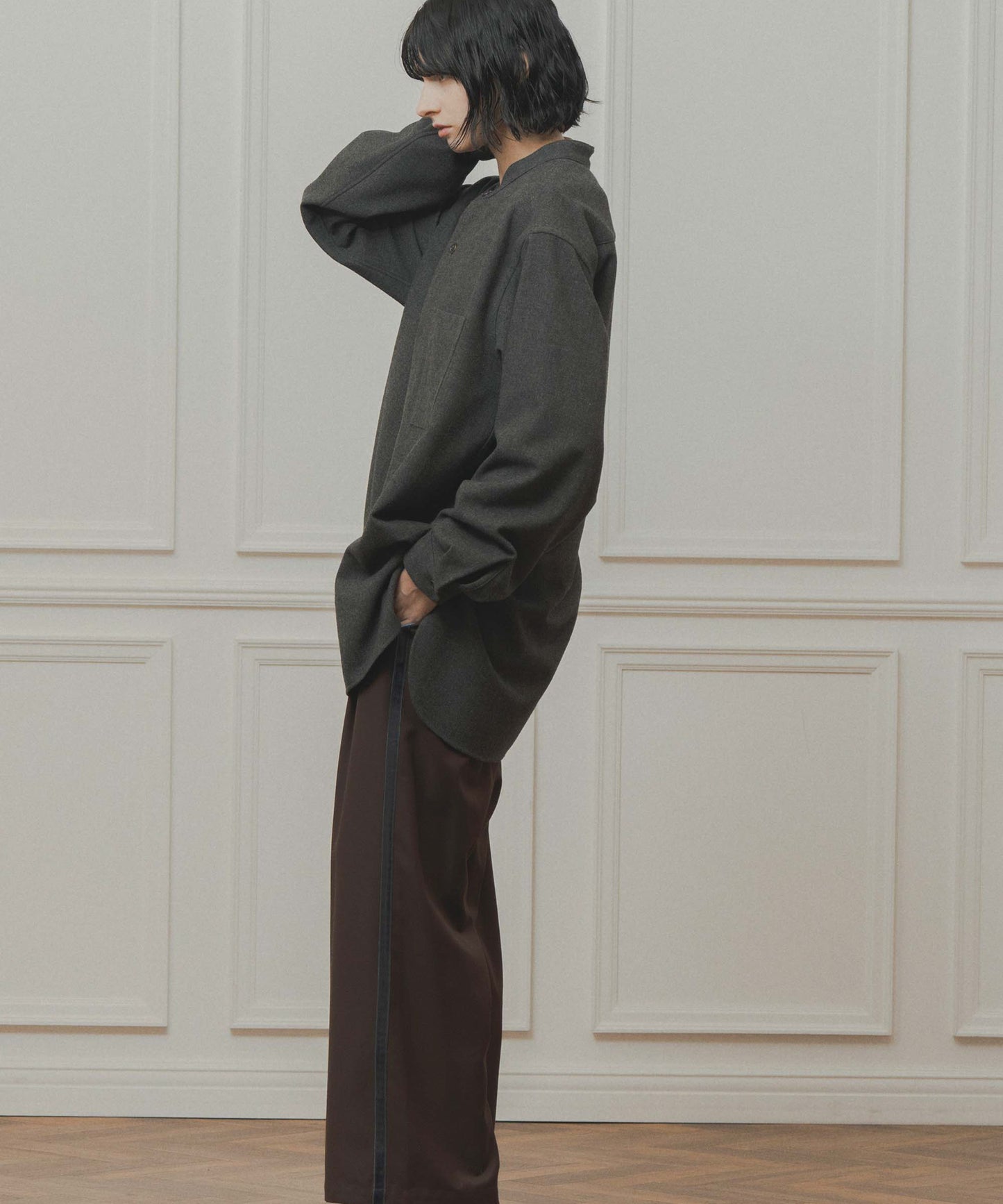 side velour line pants / WHT26FPT4079