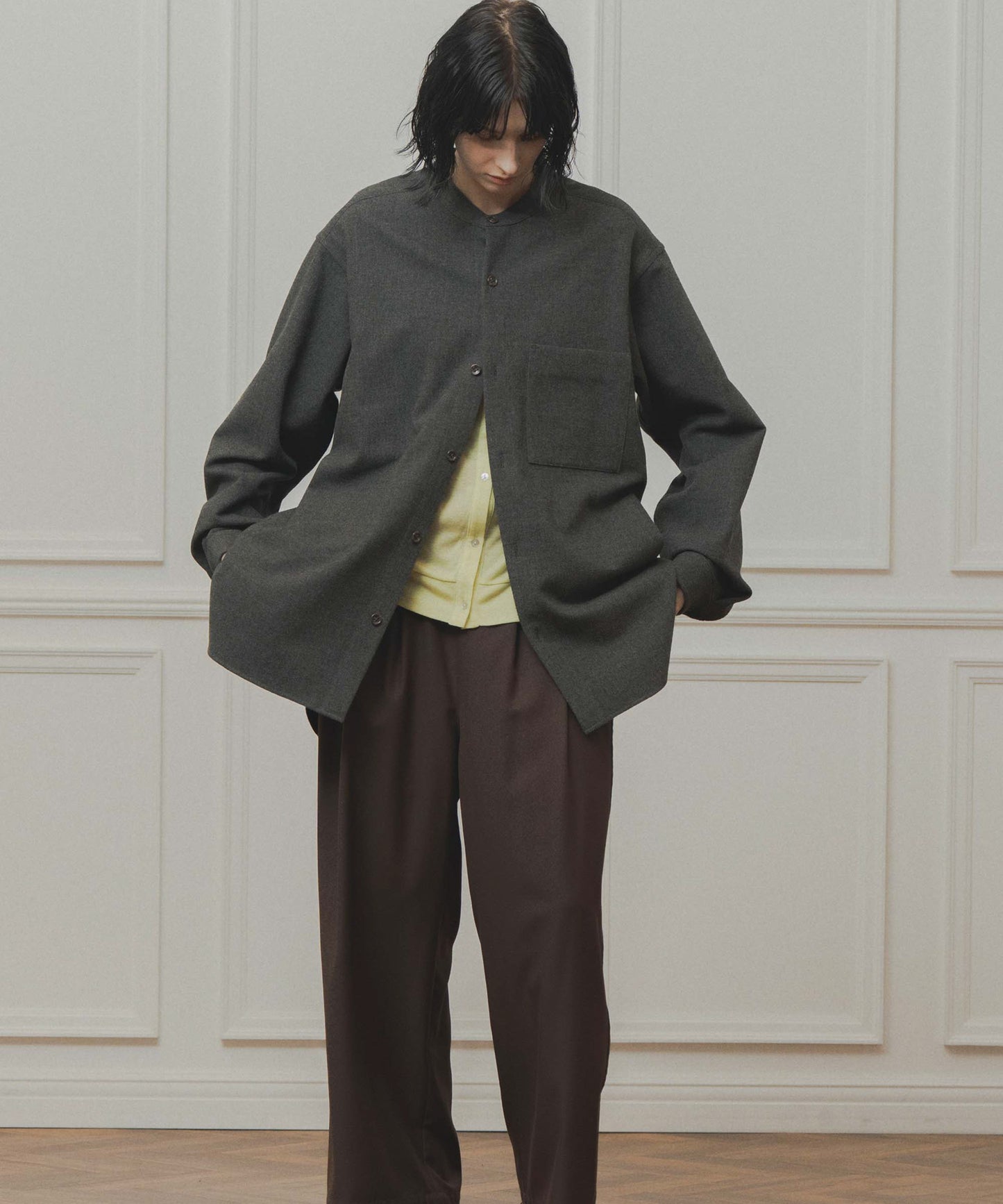 side velour line pants / WHT26FPT4079