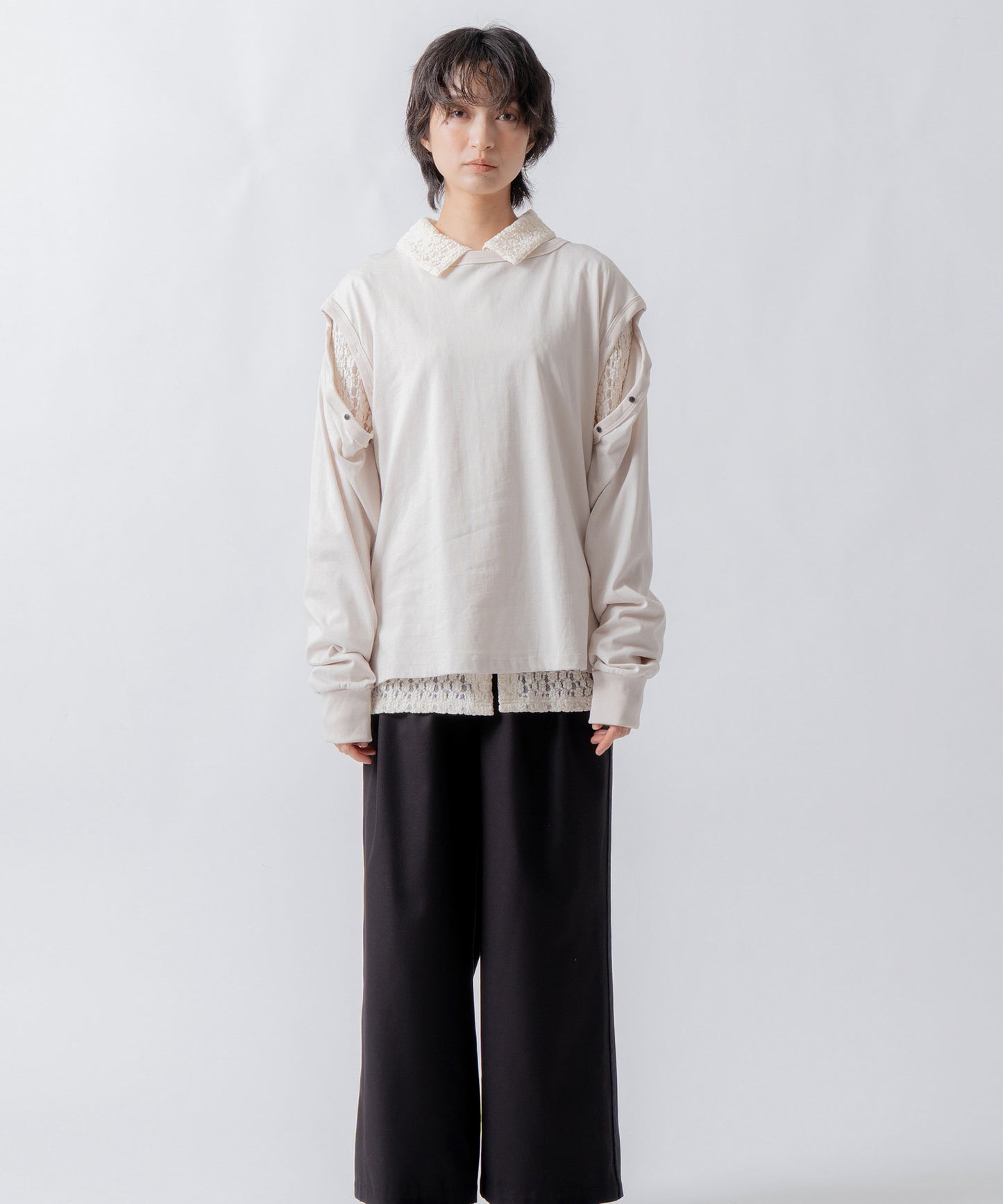 side velour line pants / WHT26FPT4079