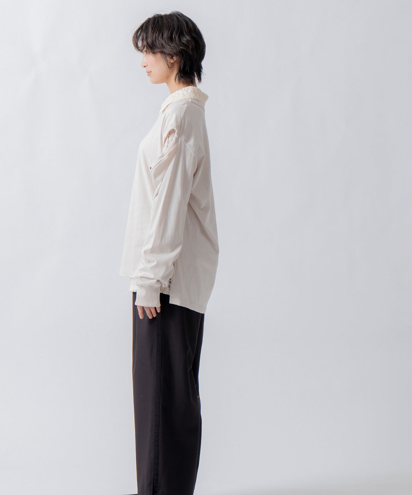 side velour line pants / WHT26FPT4079