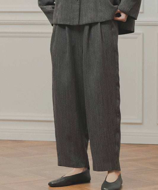 tweed satin tapered pants / WHT26FPT4080
