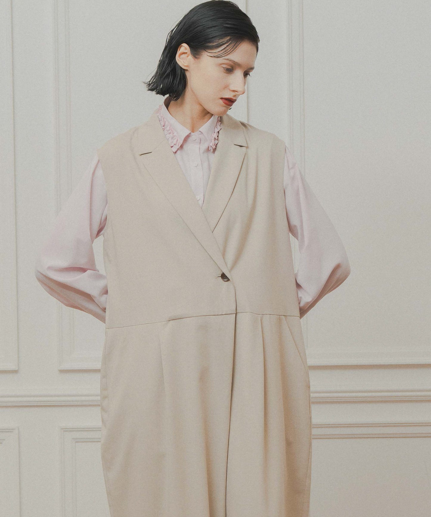 tailored collar jumpsuit / WHT26FPT4081