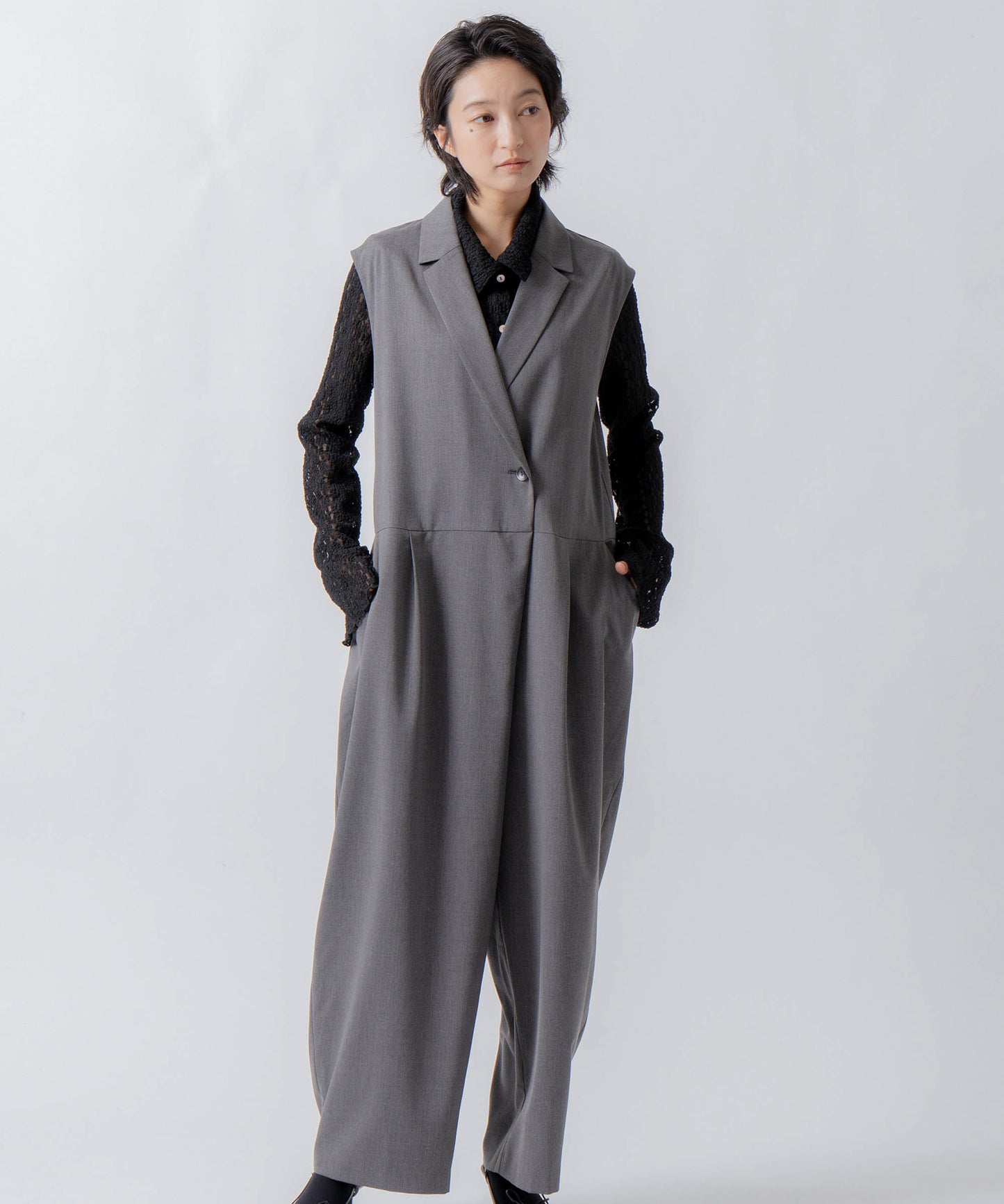 tailored collar jumpsuit / WHT26FPT4081