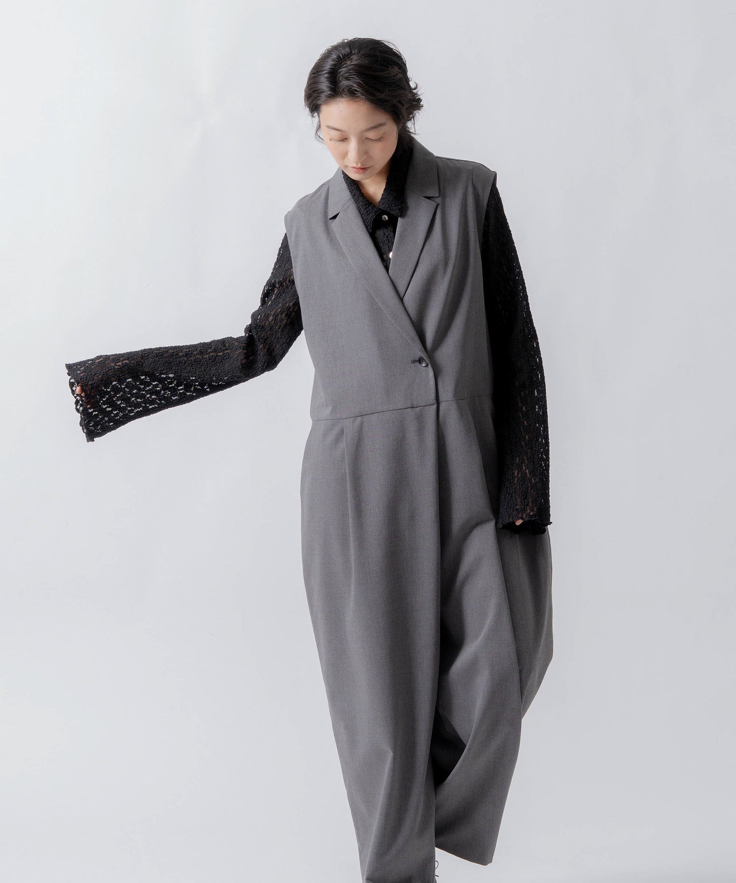 tailored collar jumpsuit / WHT26FPT4081