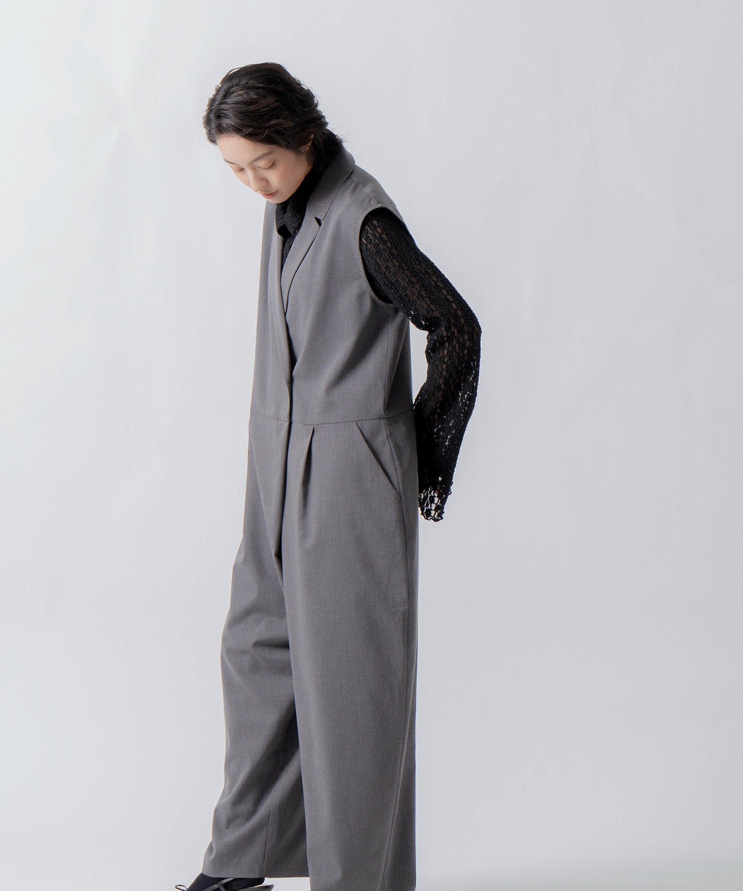 tailored collar jumpsuit / WHT26FPT4081