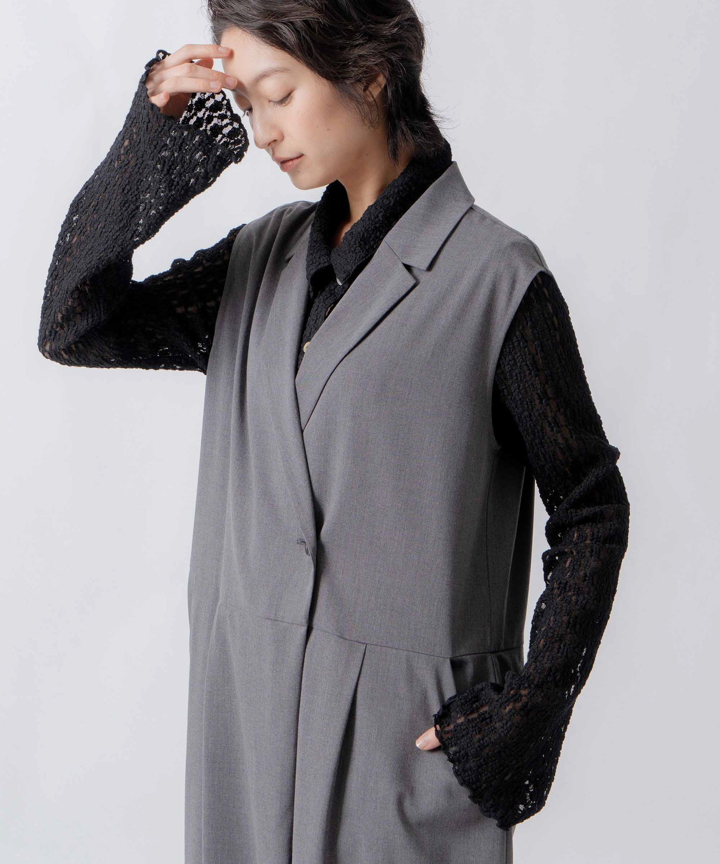 tailored collar jumpsuit / WHT26FPT4081