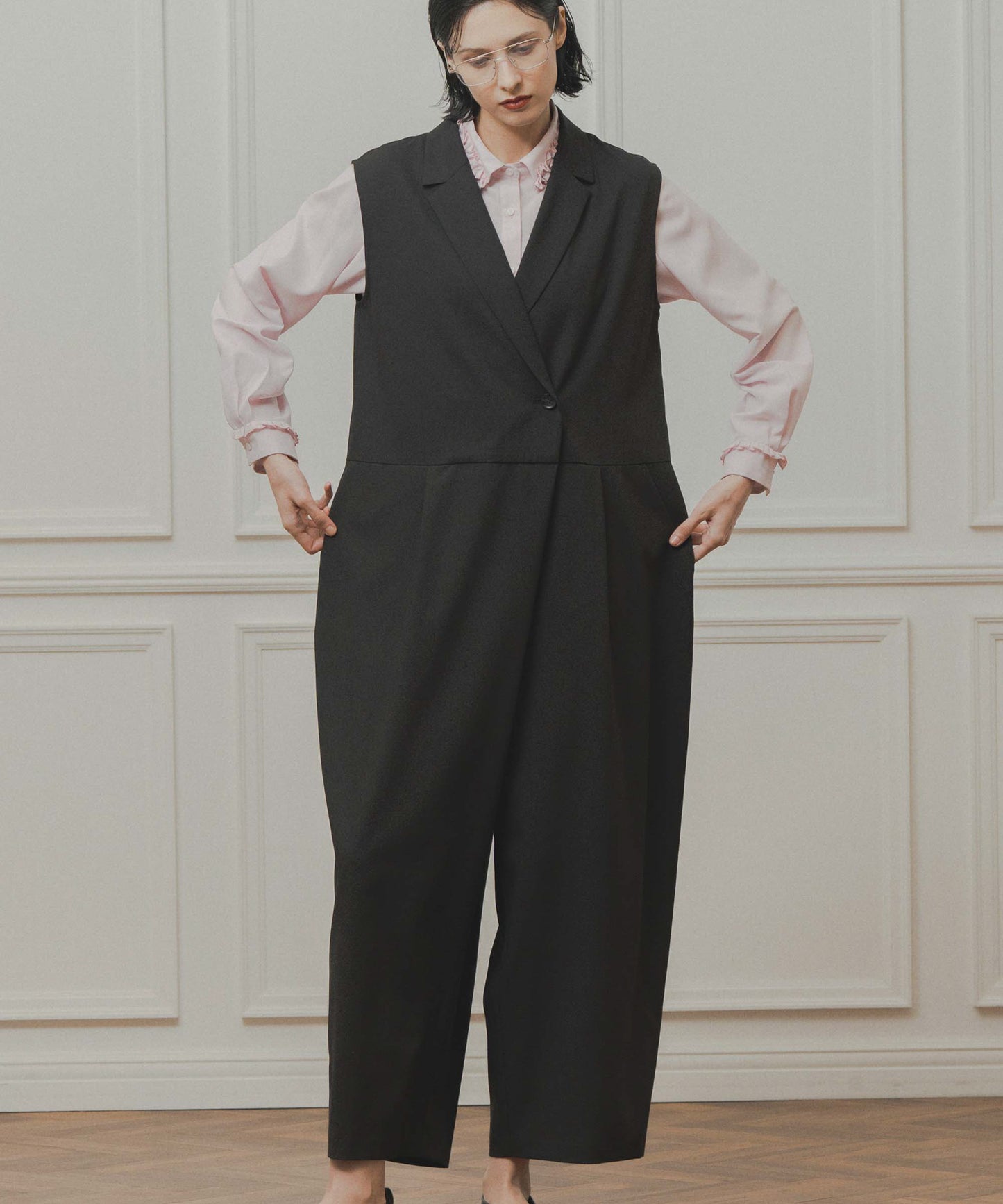 tailored collar jumpsuit / WHT26FPT4081