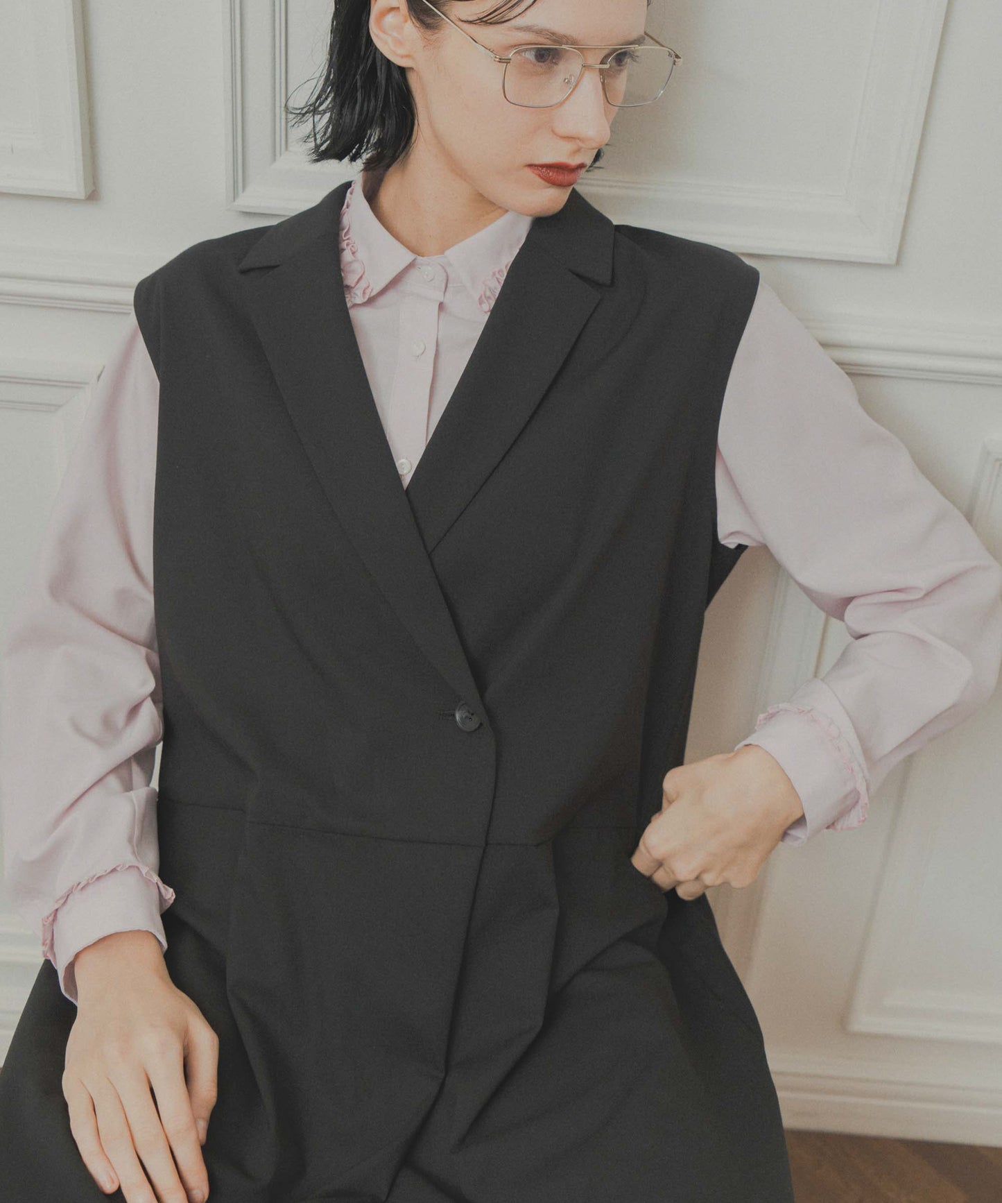 tailored collar jumpsuit / WHT26FPT4081
