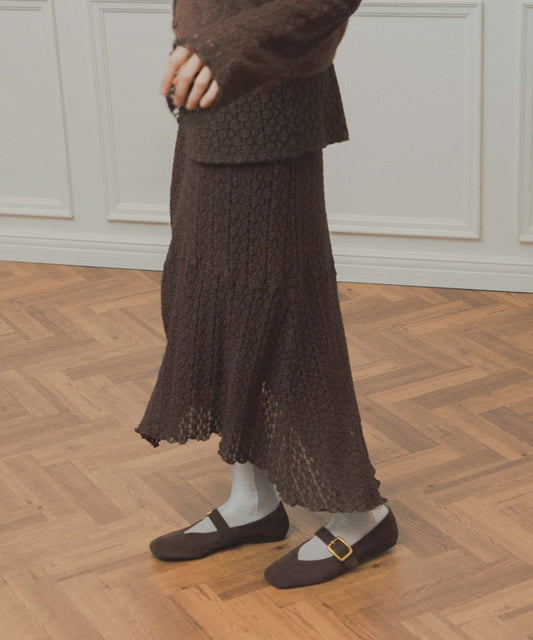 lace asymmetry skirt / WHT26FSK4035