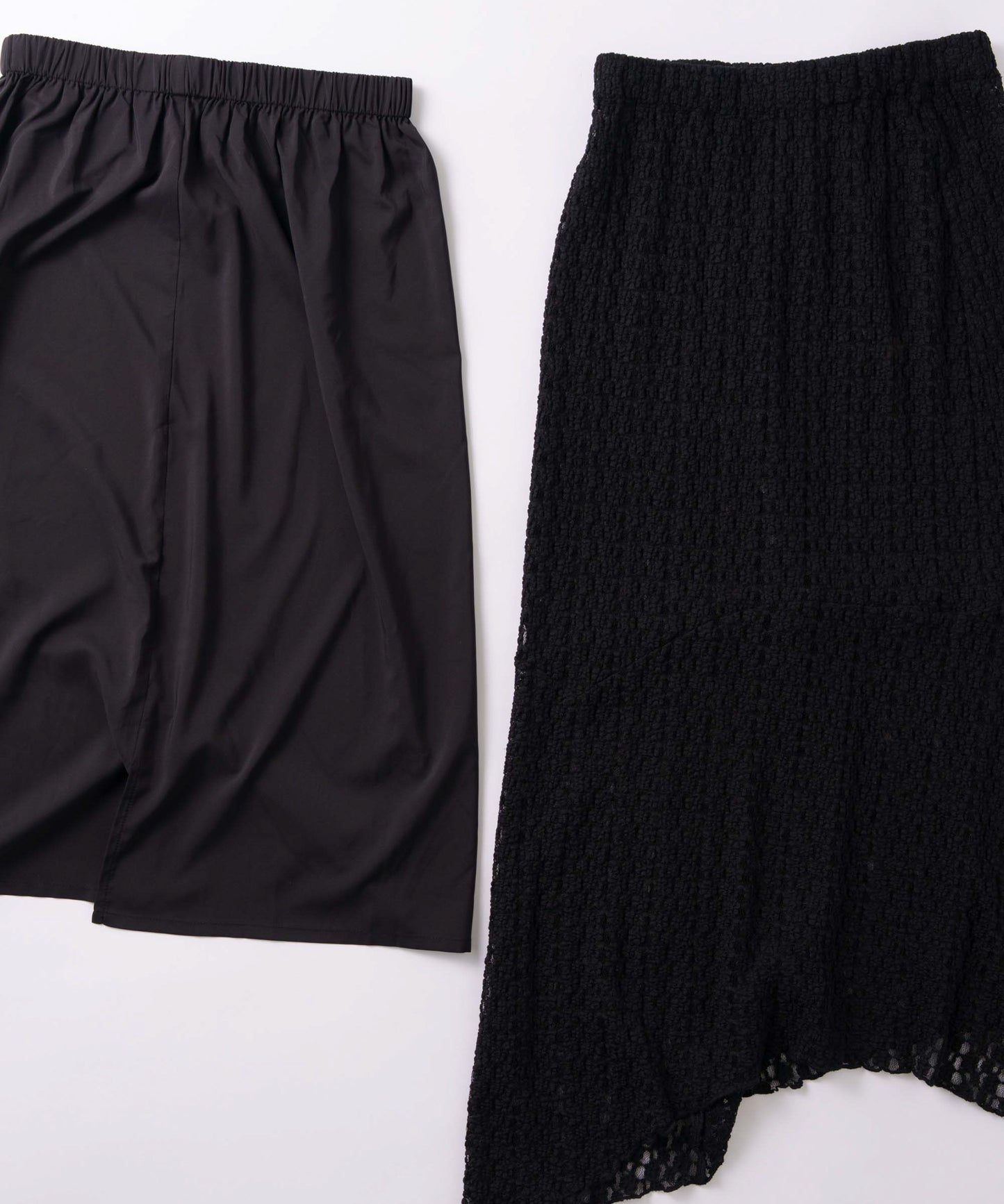 lace asymmetry skirt / WHT26FSK4035