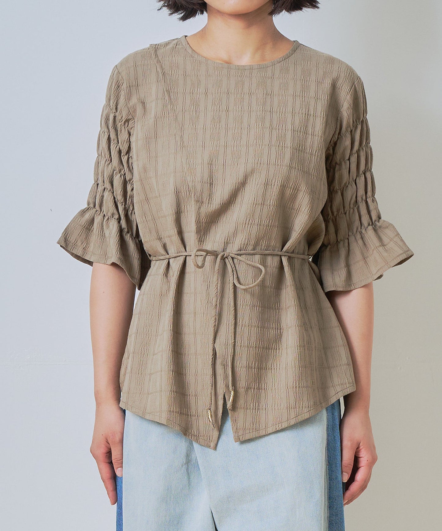 slit layered blouse / WHT26HBL4086