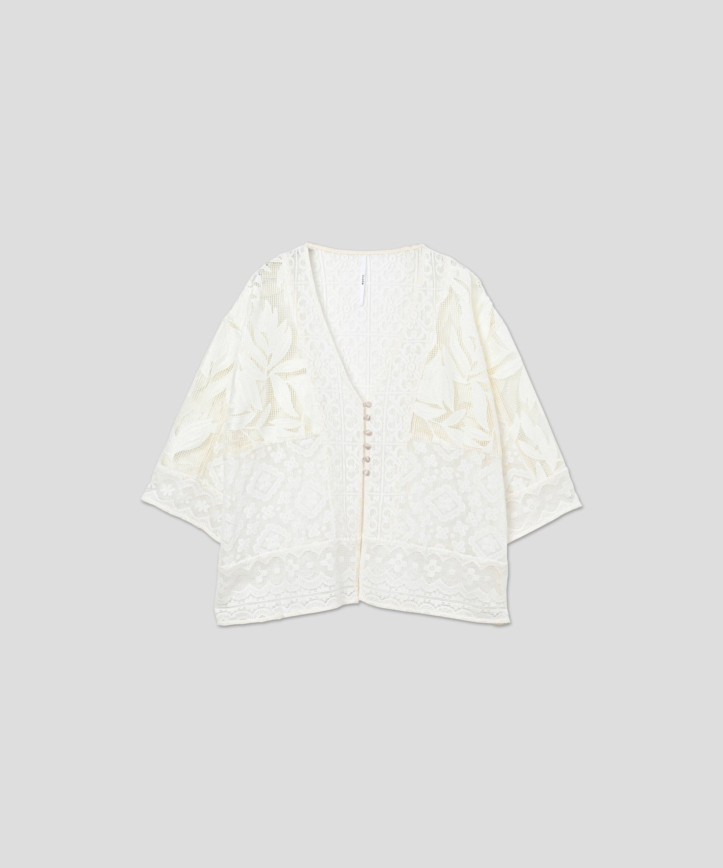 lace combination cardigan / WHT26HBL4089