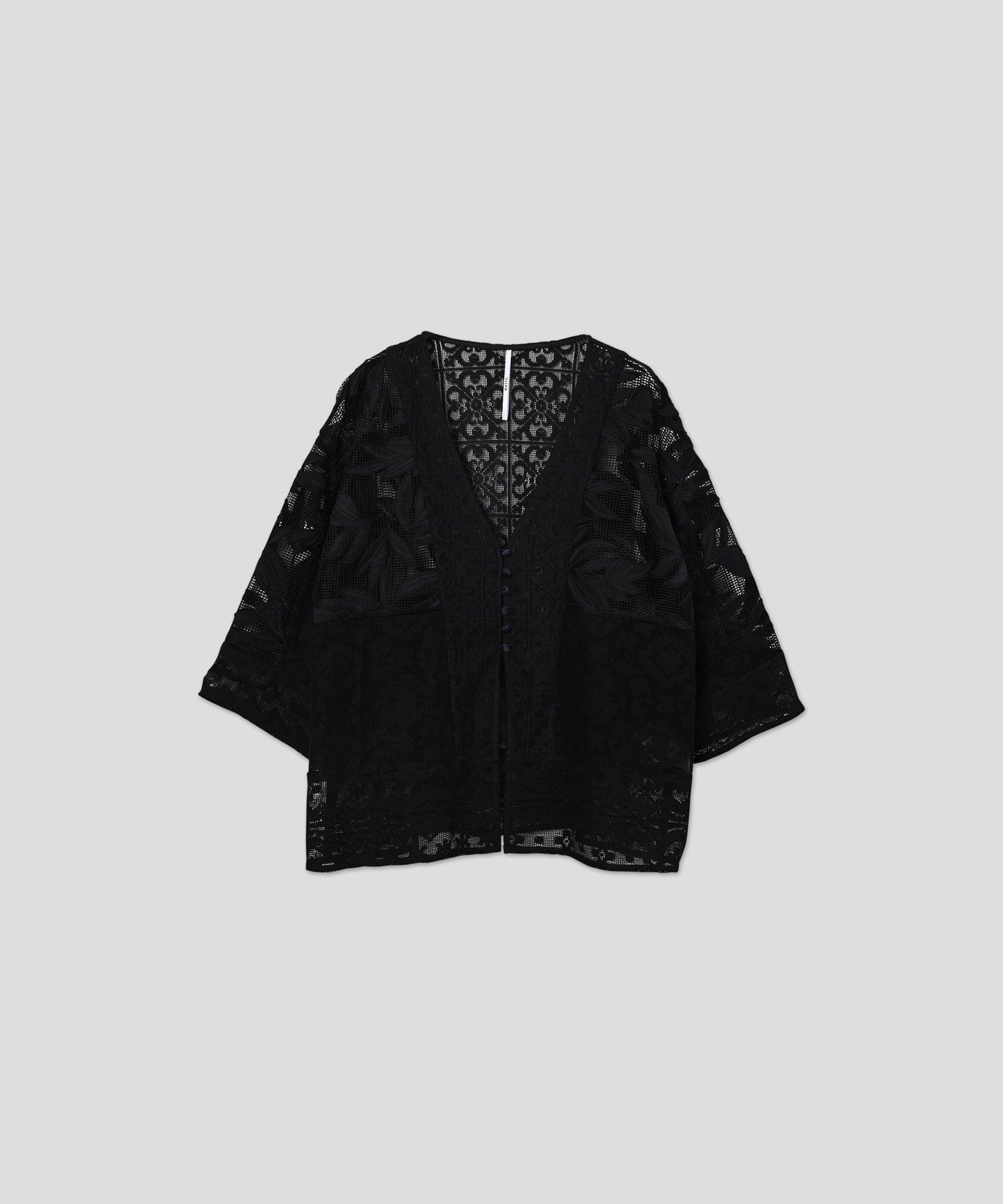 lace combination cardigan / WHT26HBL4089