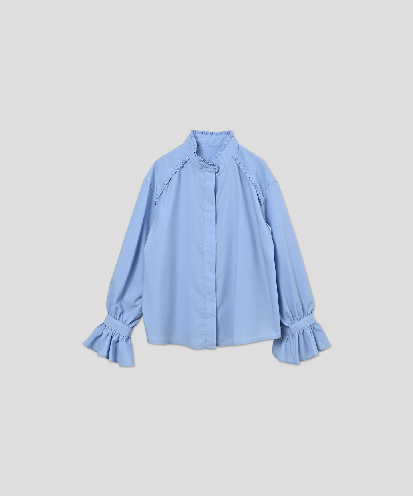 stand frill collar blouse / WHT26HBL4090