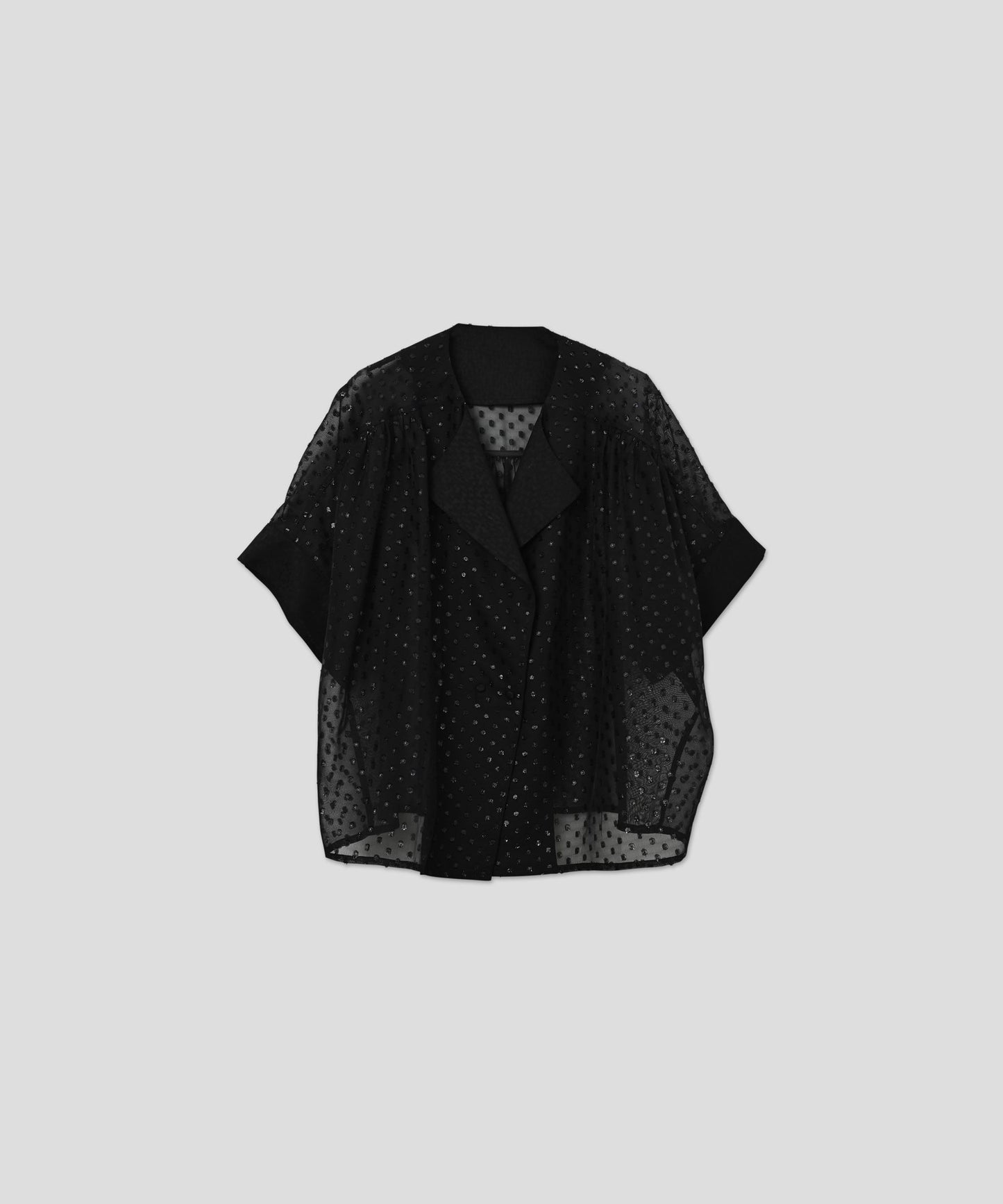 gather half sleeve jacket / WHT26HBL4093