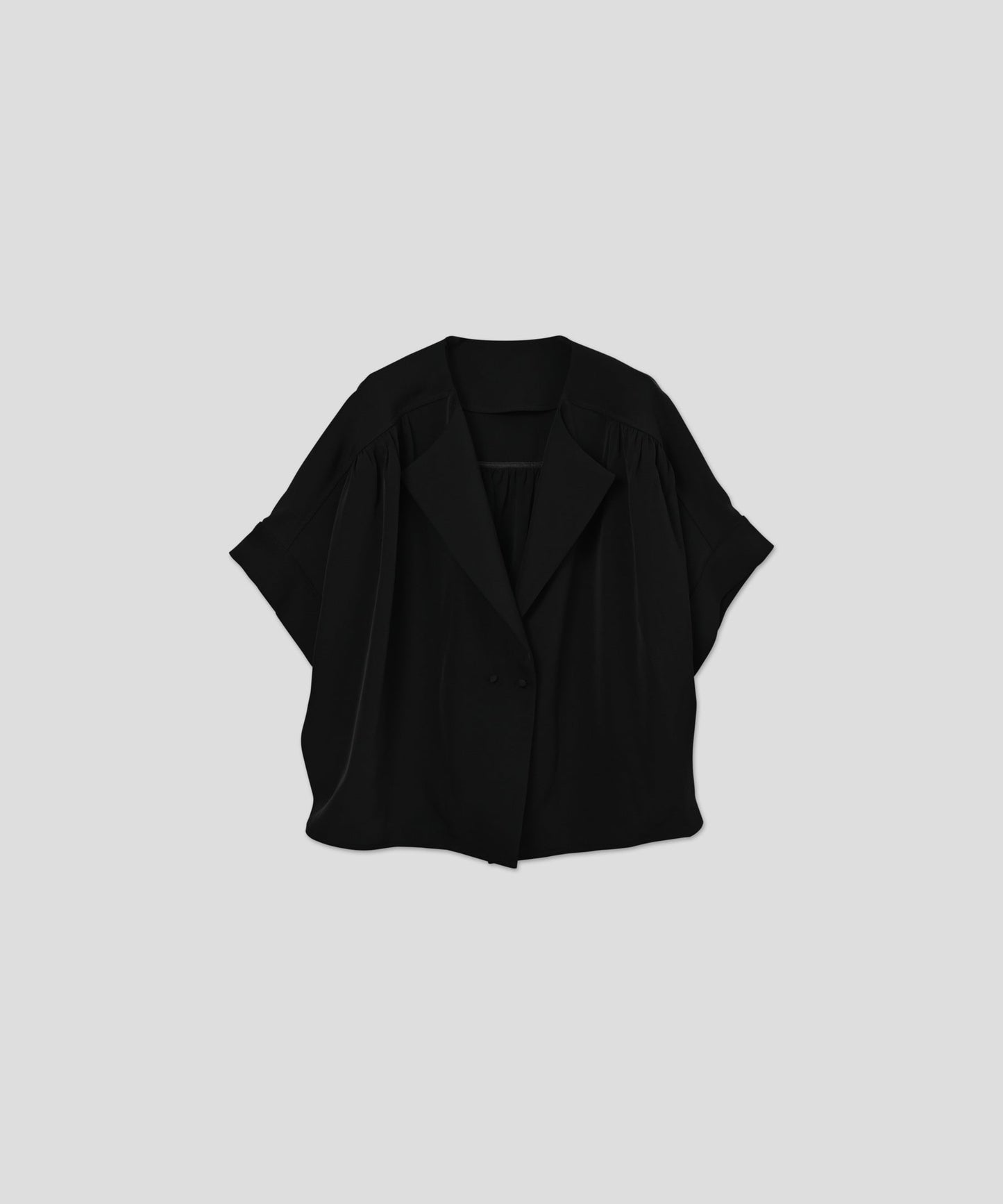 gather half sleeve jacket / WHT26HBL4093