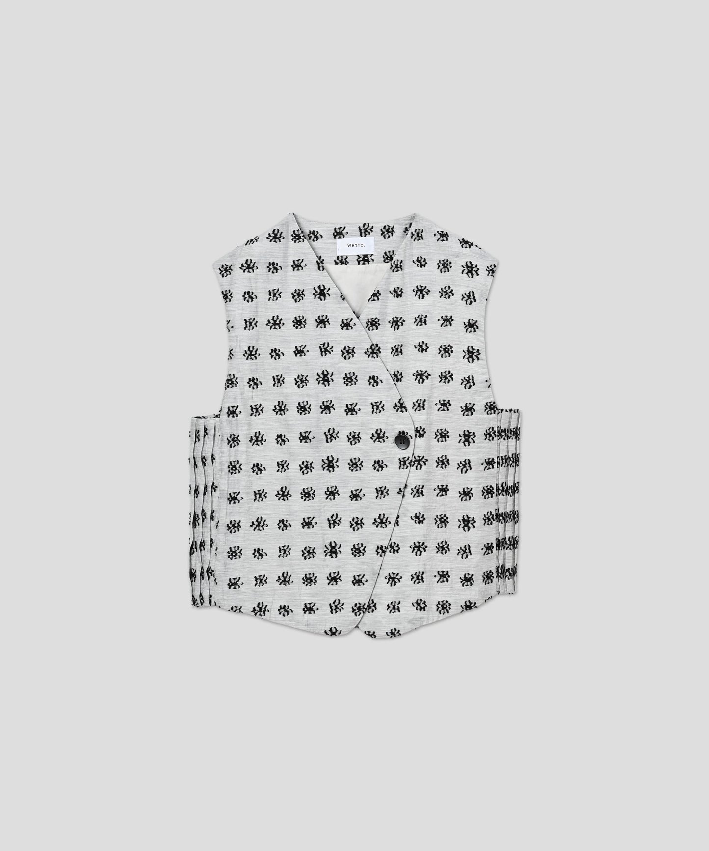 jacquard asymmetry vest / WHT26HBL4095