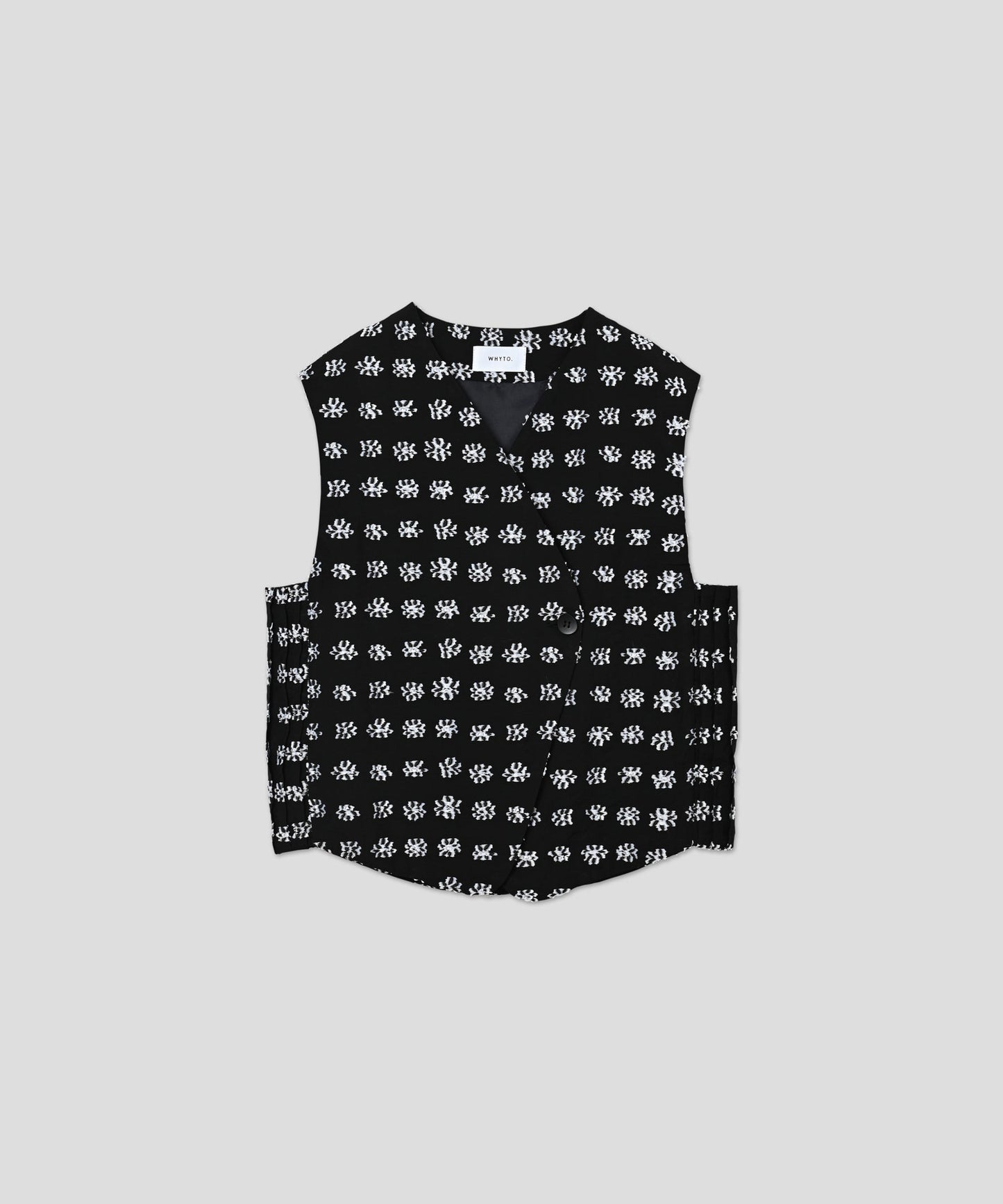 jacquard asymmetry vest / WHT26HBL4095