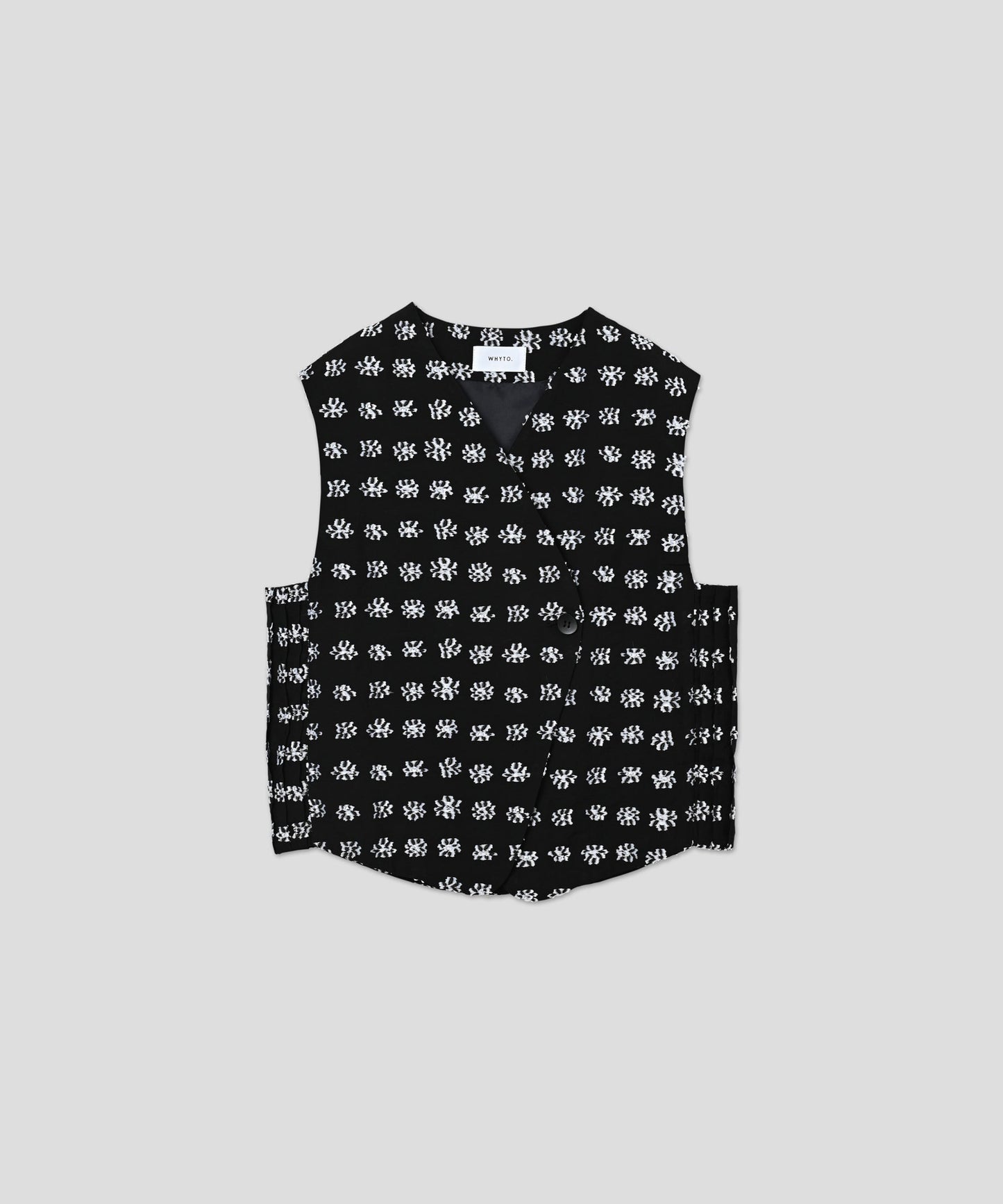 jacquard asymmetry vest / WHT26HBL4095