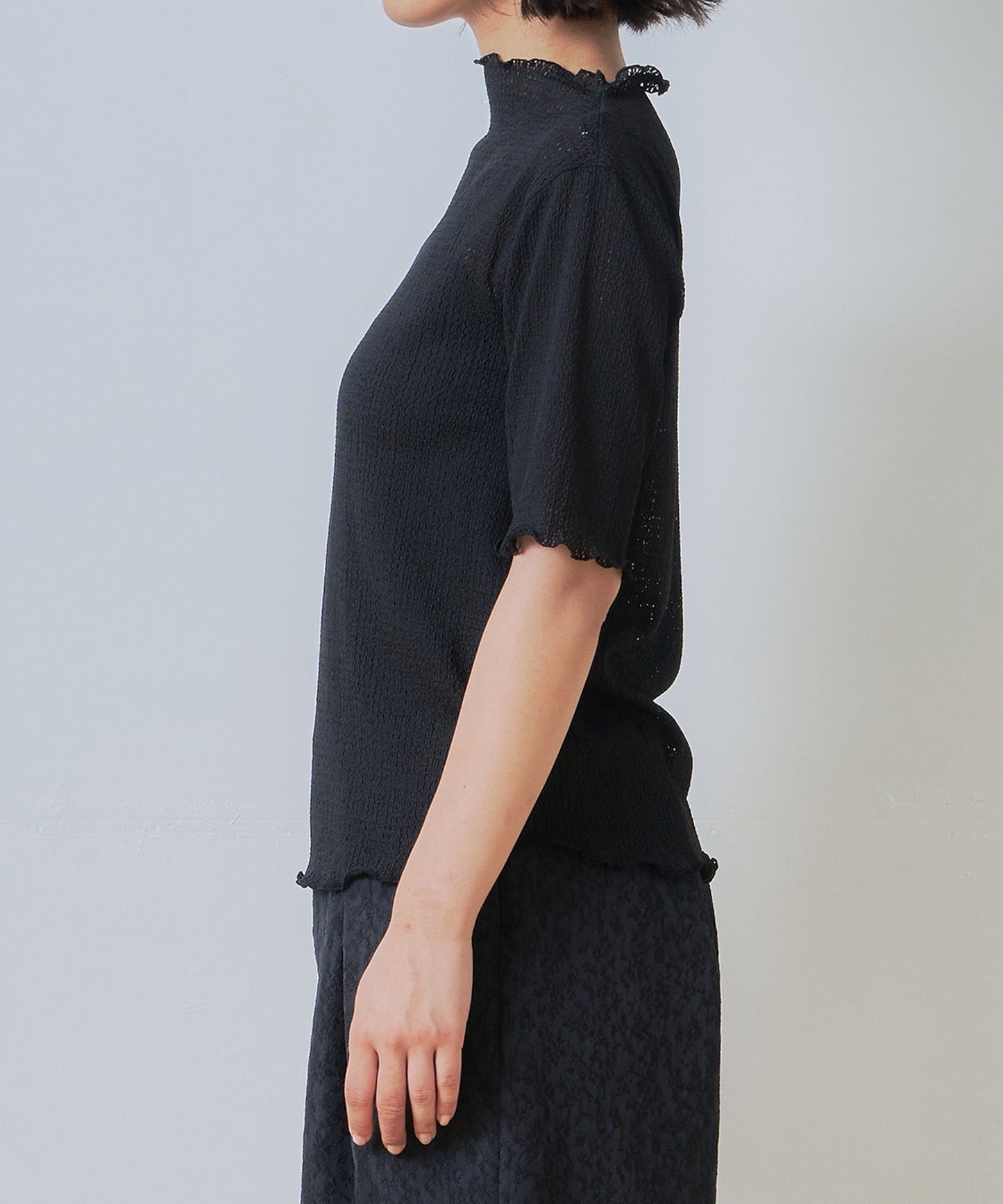 sheer lace blouse / WHT26HBL4097
