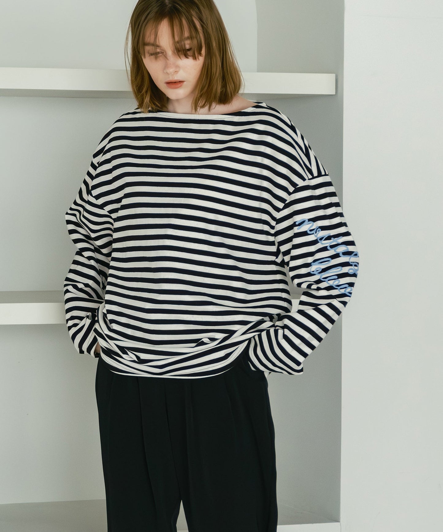 loose stripe tops / WHT26HCS4008