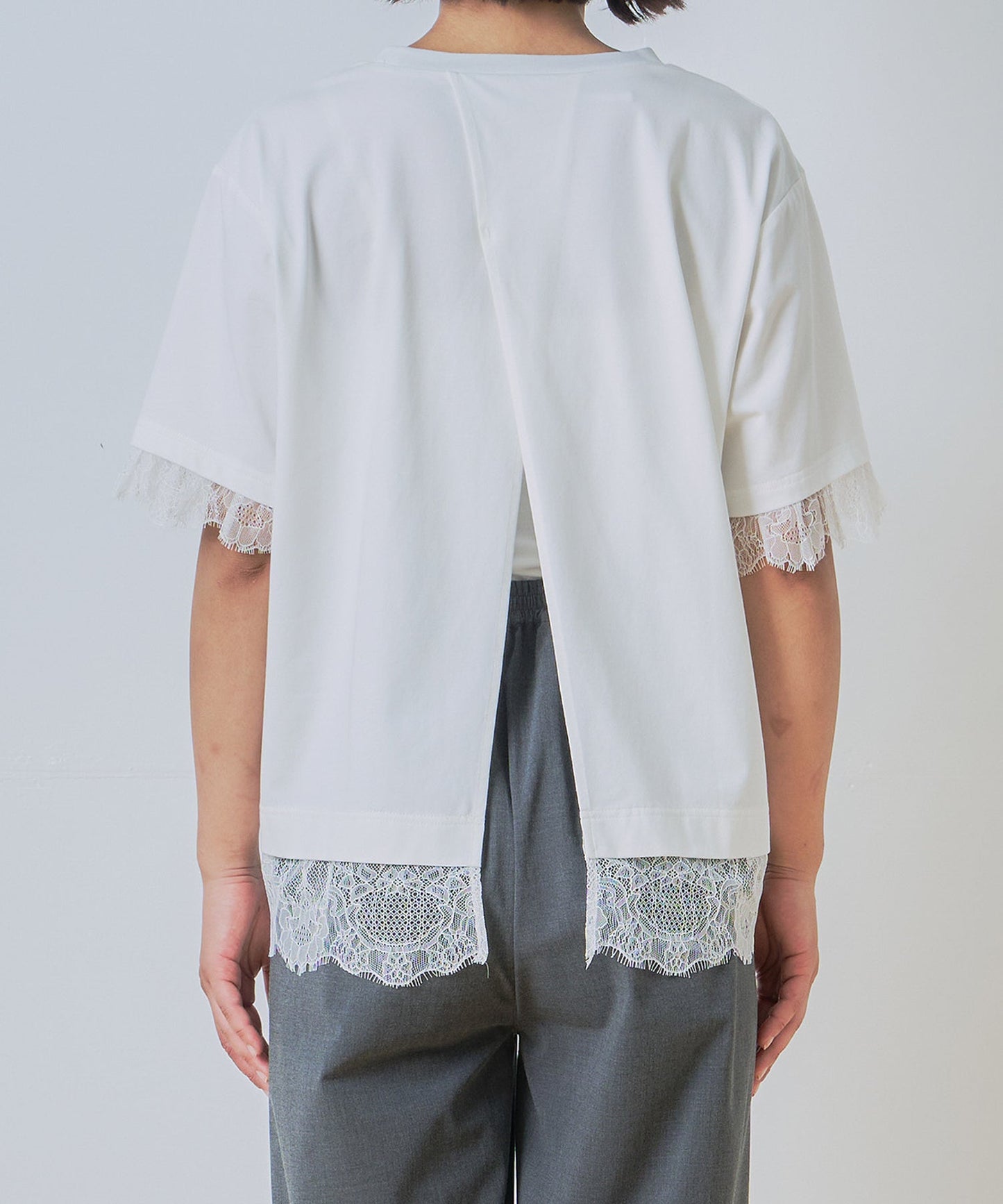 lace combination tee / WHT26HCS4016