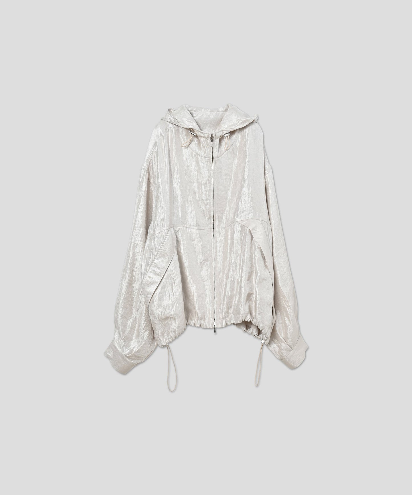 shiny hoodie blouson / WHT26HJK4055