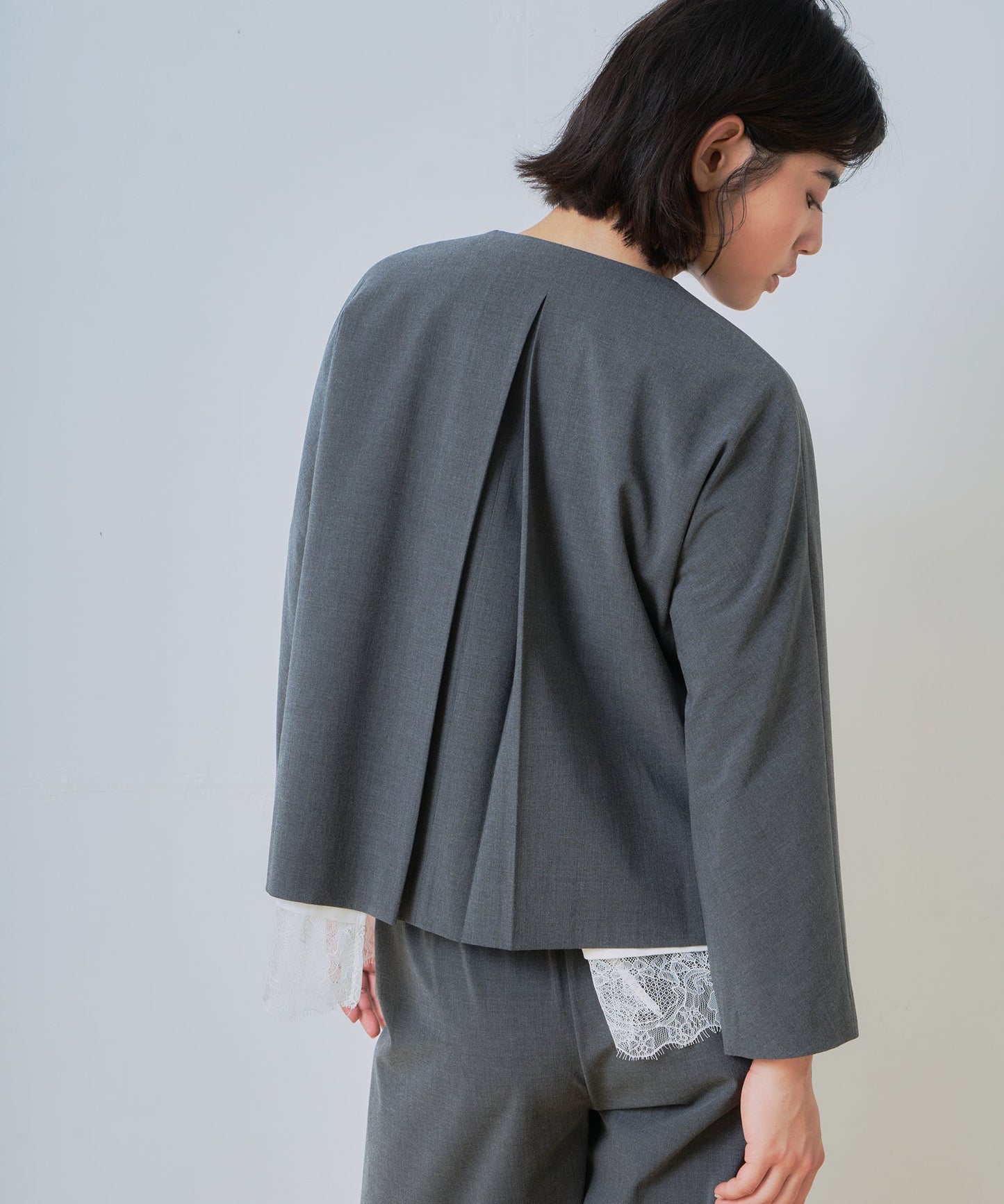 no collar jacket / WHT26HJK4056
