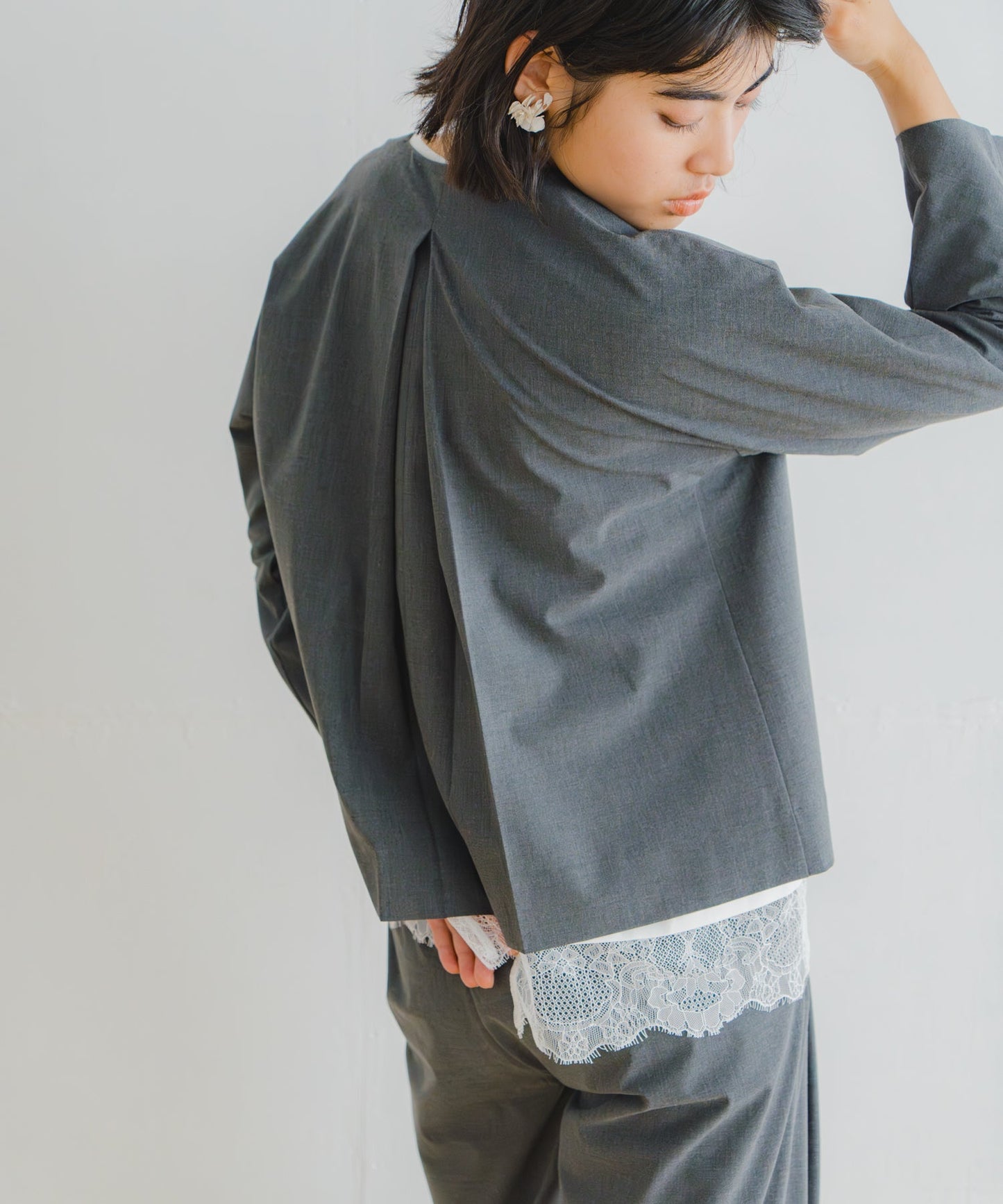 no collar jacket / WHT26HJK4056