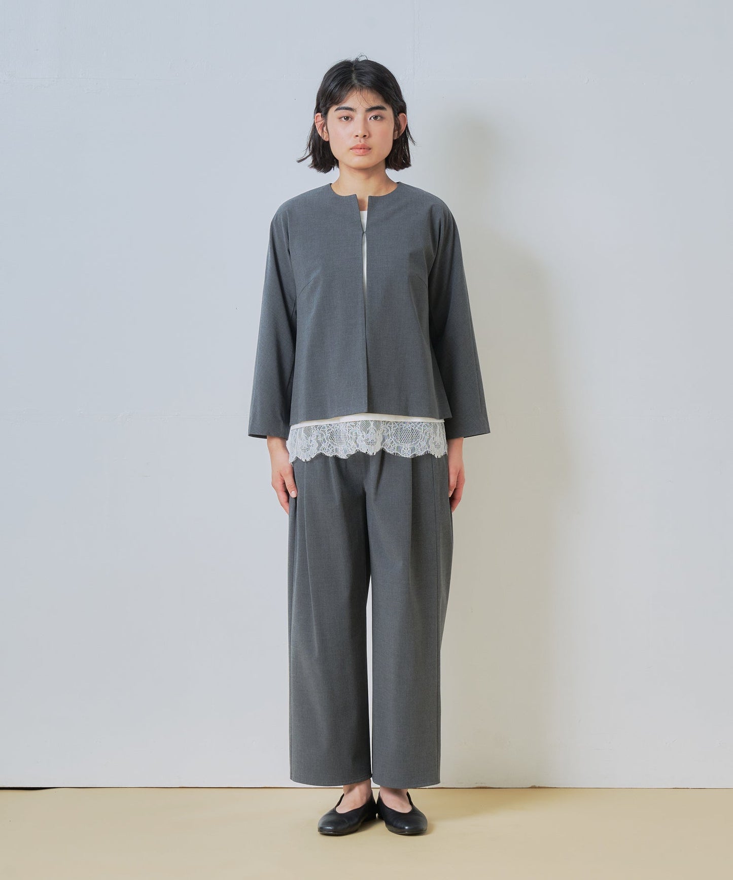 no collar jacket / WHT26HJK4056