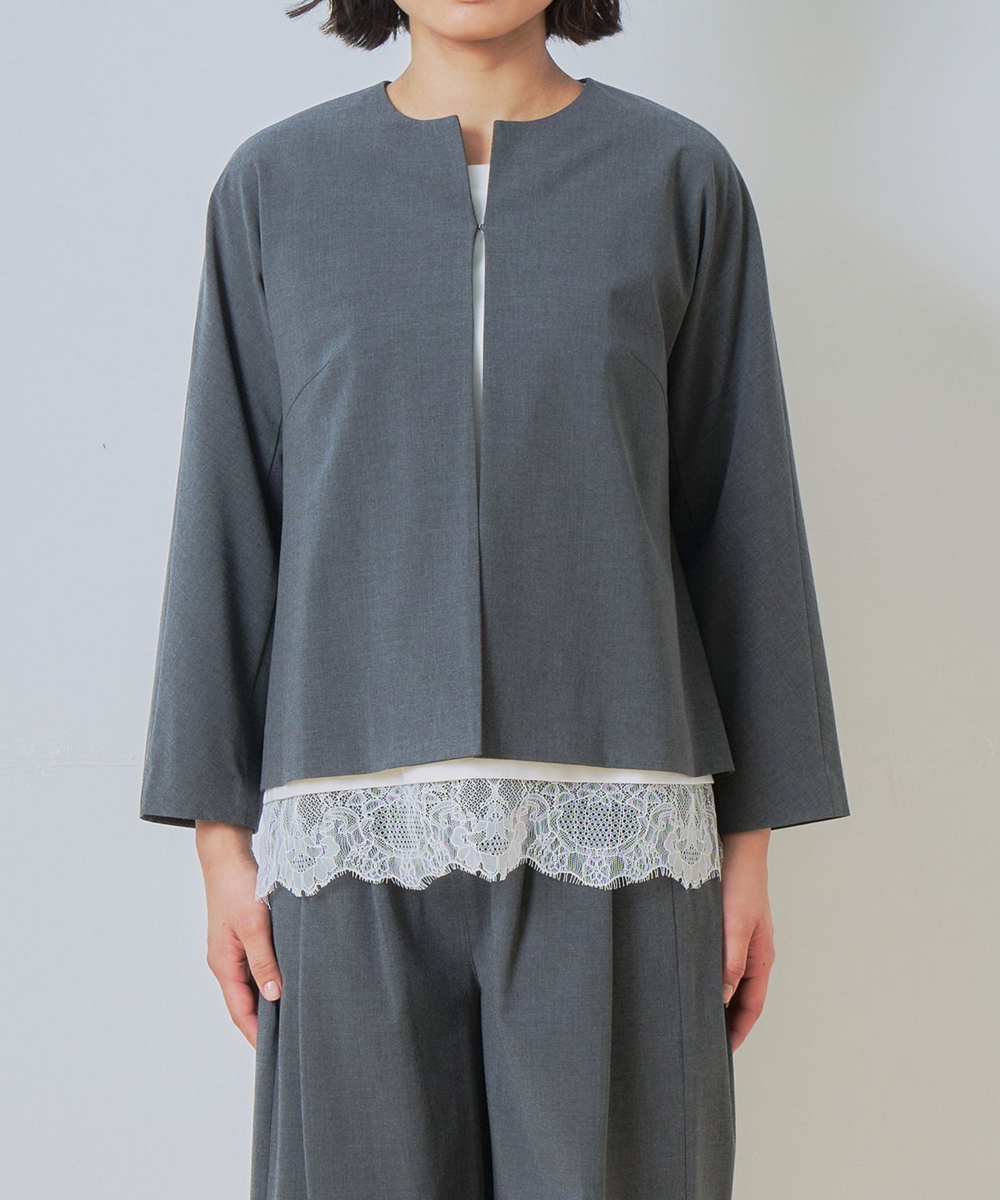 no collar jacket / WHT26HJK4056