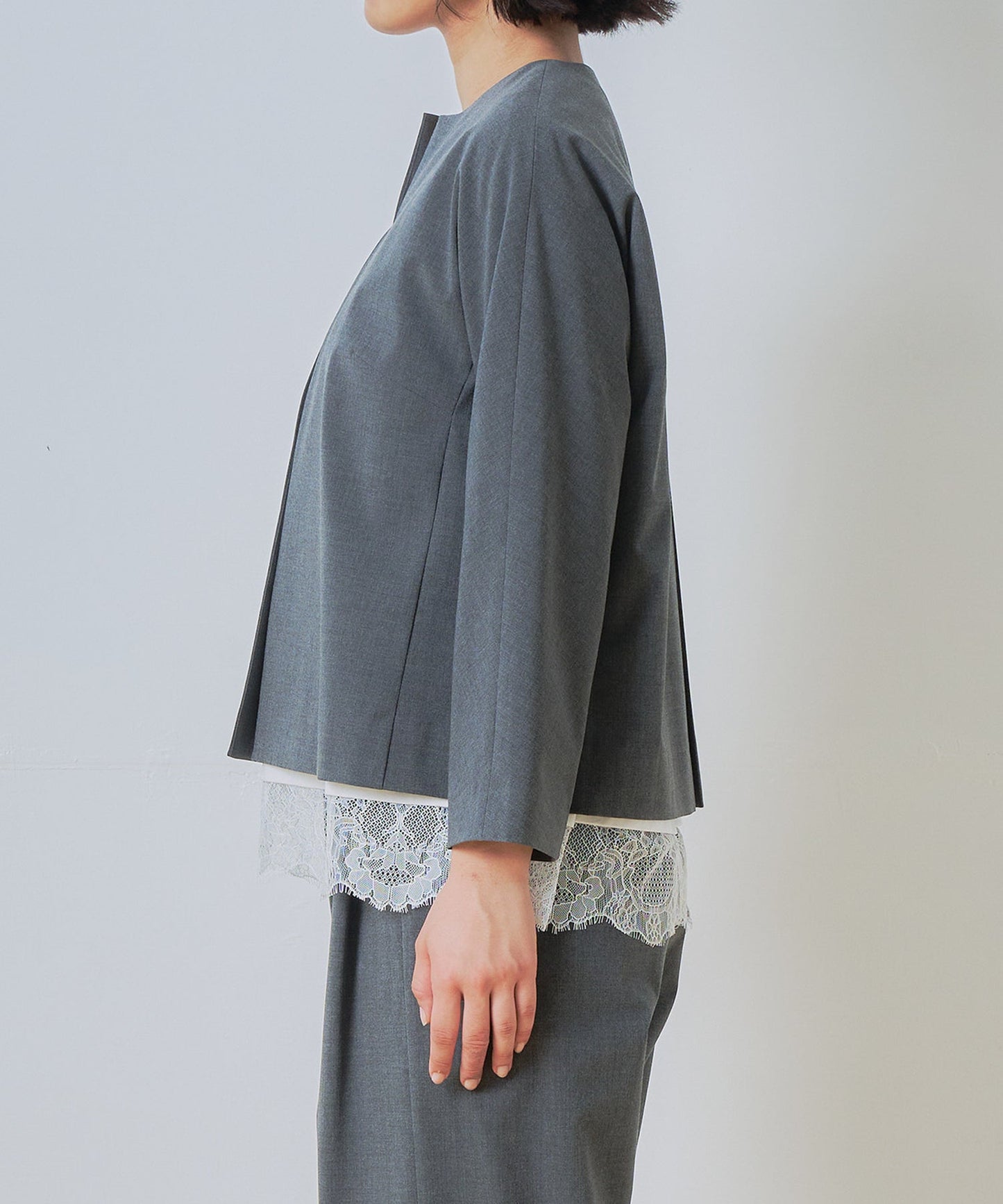 no collar jacket / WHT26HJK4056