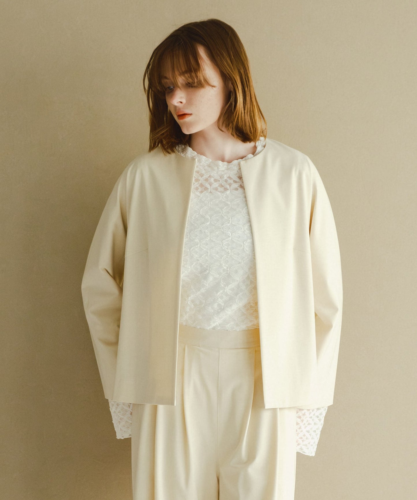 no collar jacket / WHT26HJK4056