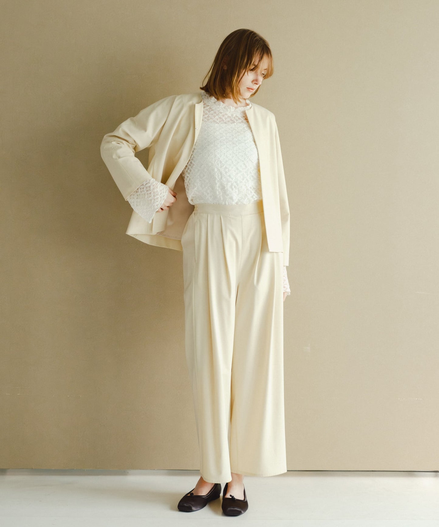 no collar jacket / WHT26HJK4056