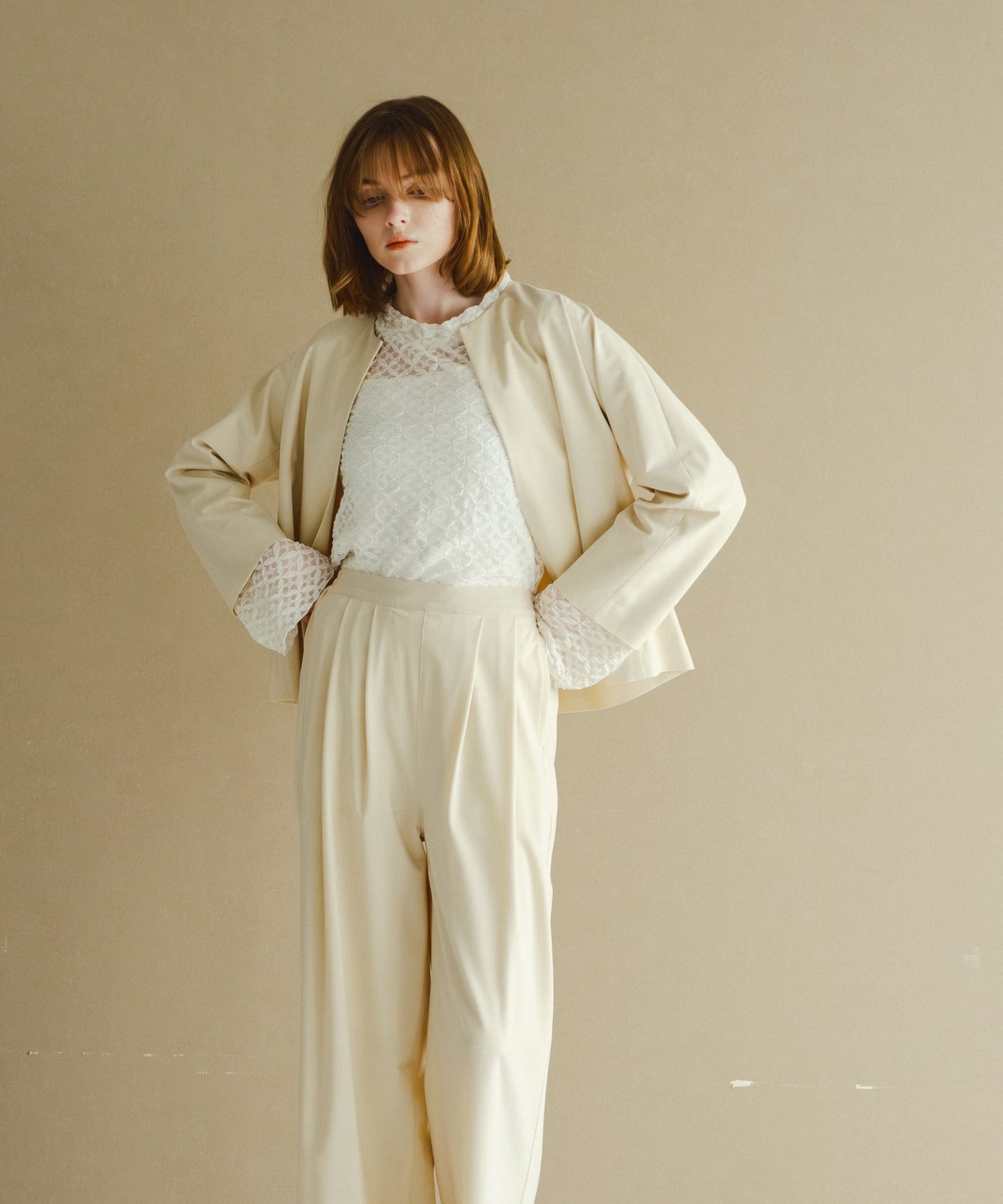 no collar jacket / WHT26HJK4056